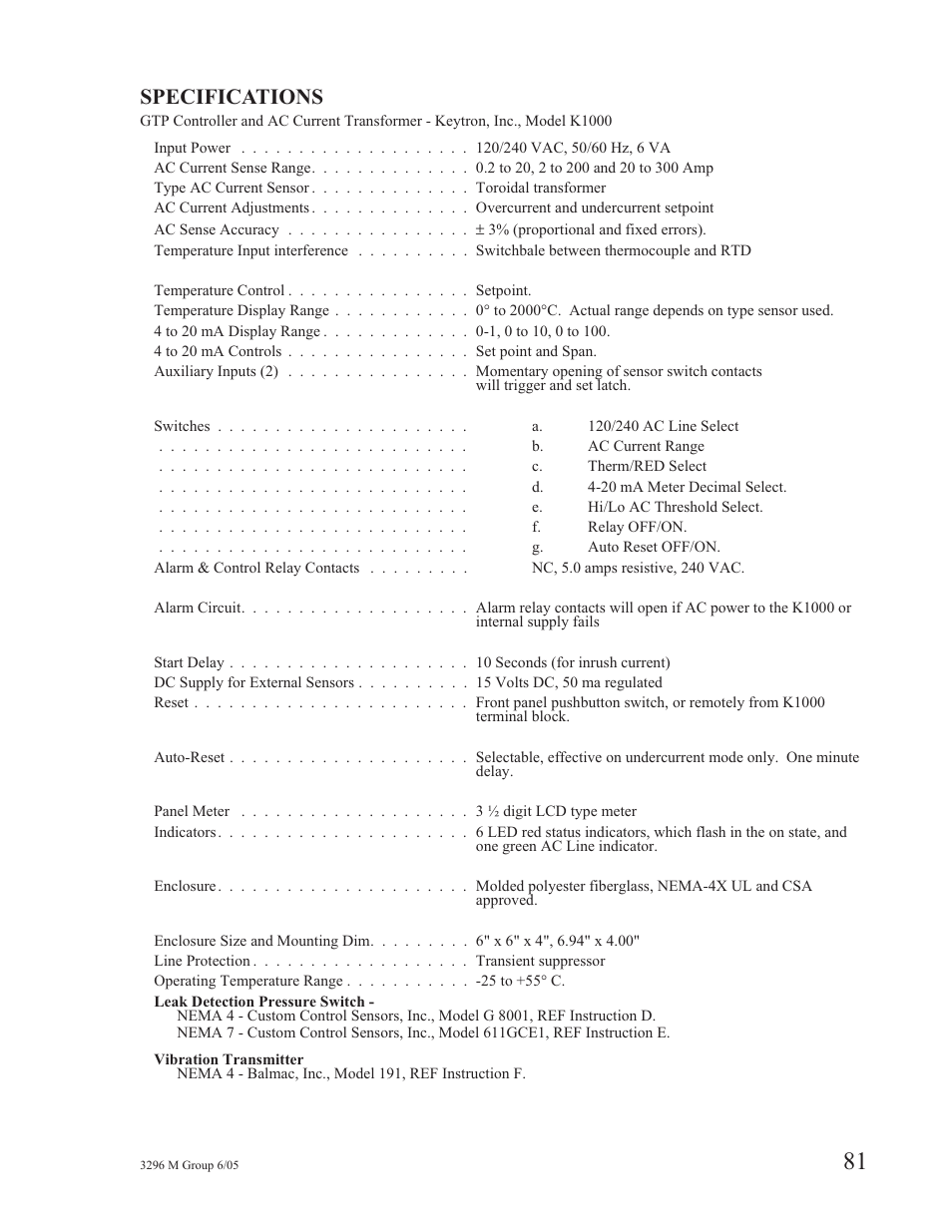 Specifications | Goulds Pumps 3296M - IOM User Manual | Page 85 / 92