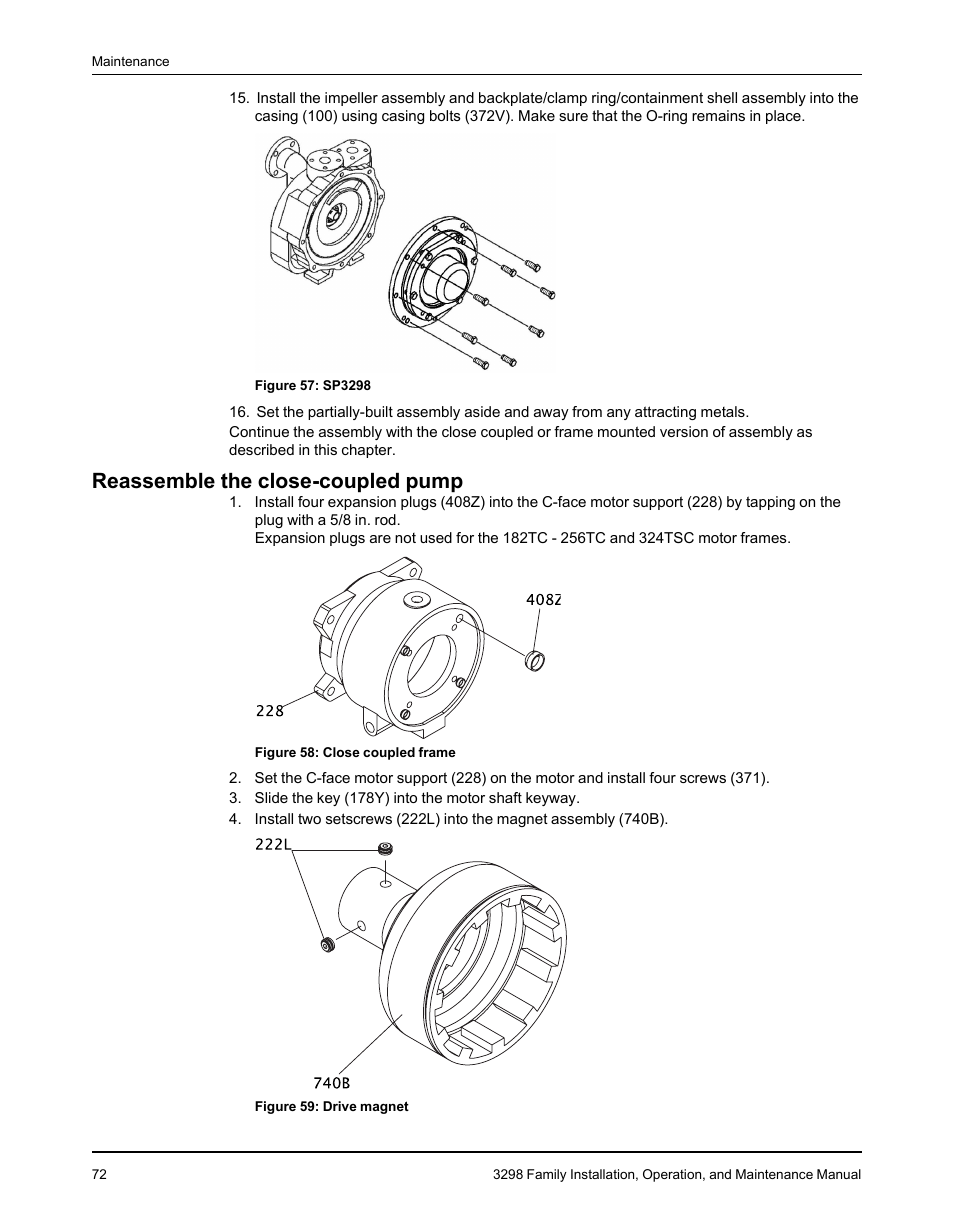 Reassemble the close-coupled pump | Goulds Pumps 3298 - IOM User Manual | Page 74 / 120