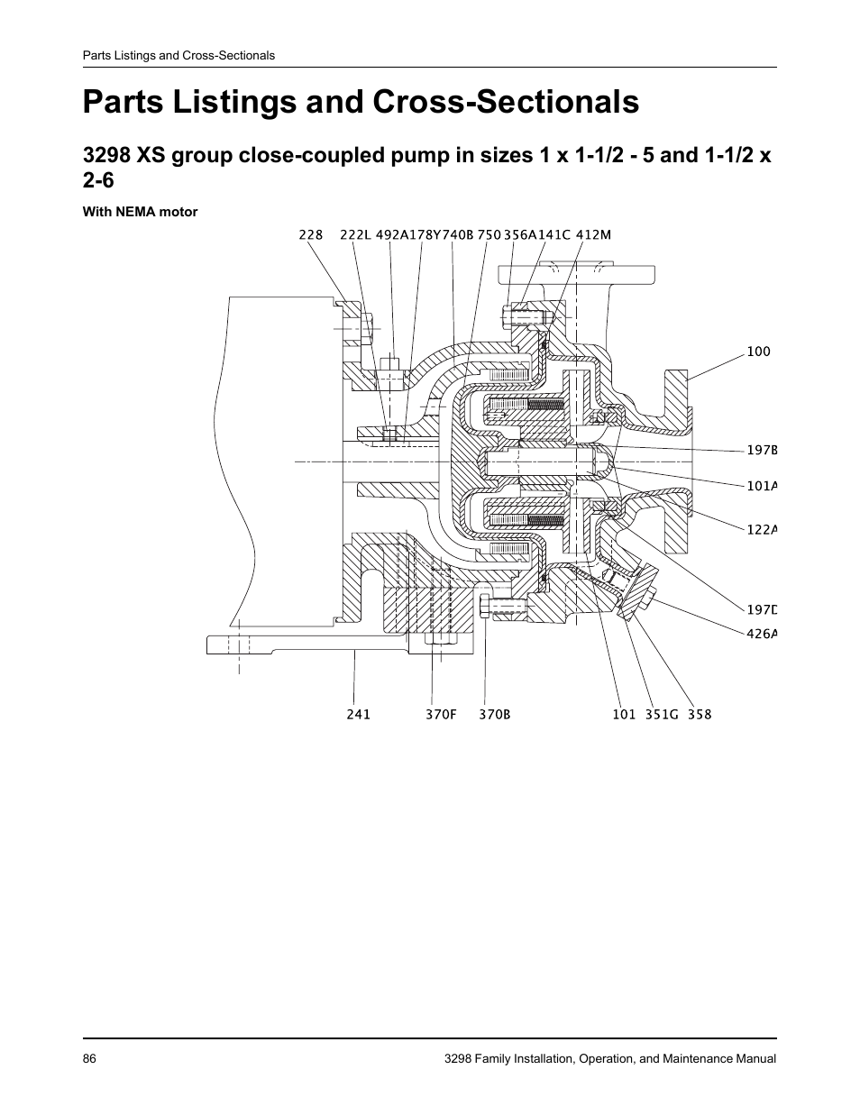 Parts listings and cross-sectionals | Goulds Pumps 3298 - IOM User Manual | Page 88 / 120