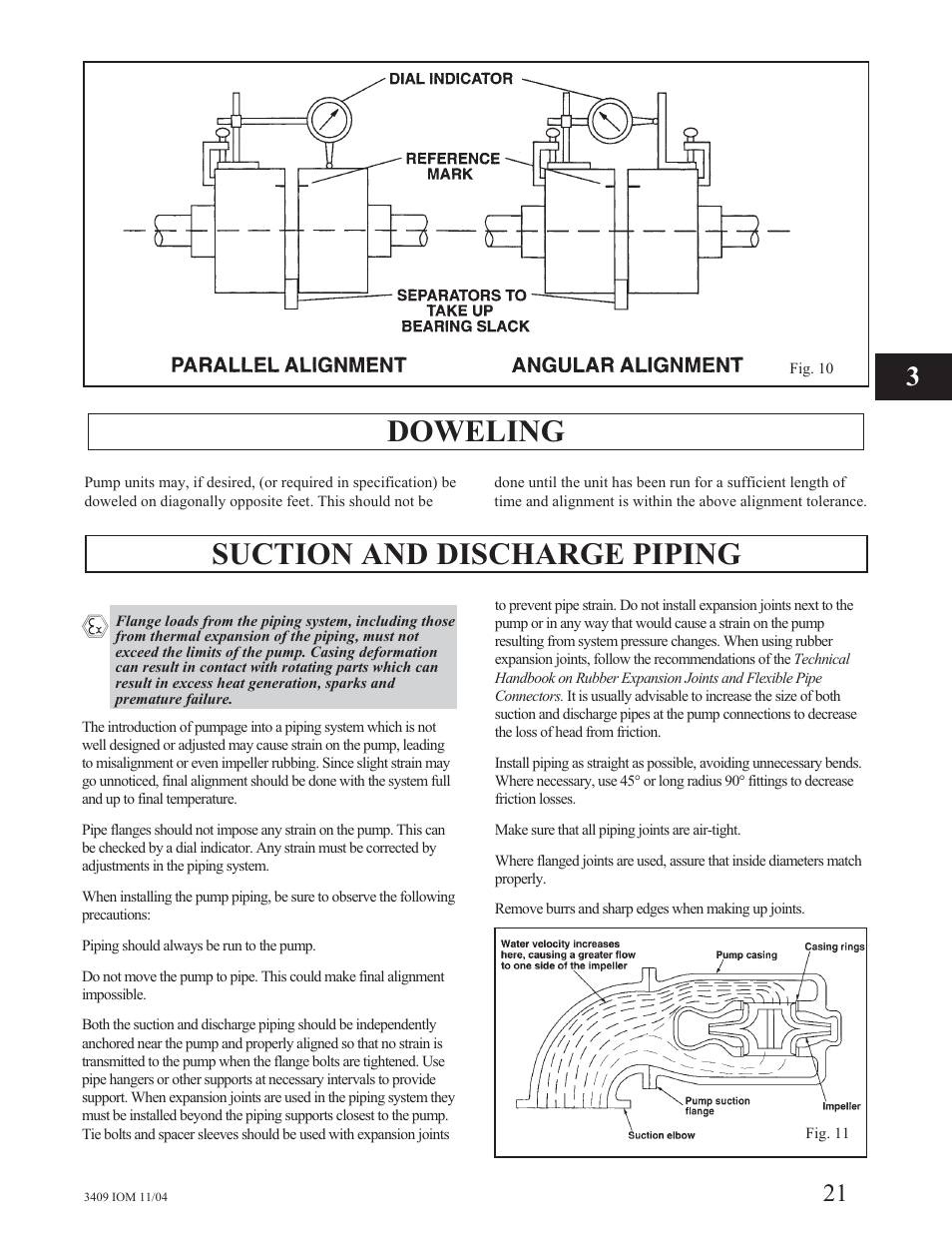 Suction and discharge piping, Doweling | Goulds Pumps 3409 - IOM User Manual | Page 21 / 68