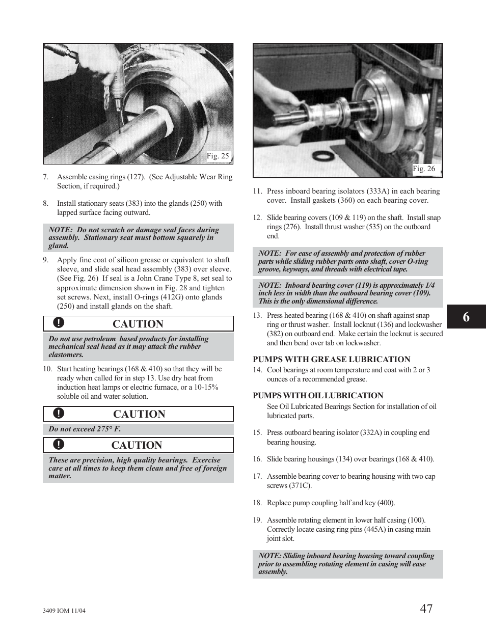 Caution | Goulds Pumps 3409 - IOM User Manual | Page 47 / 68