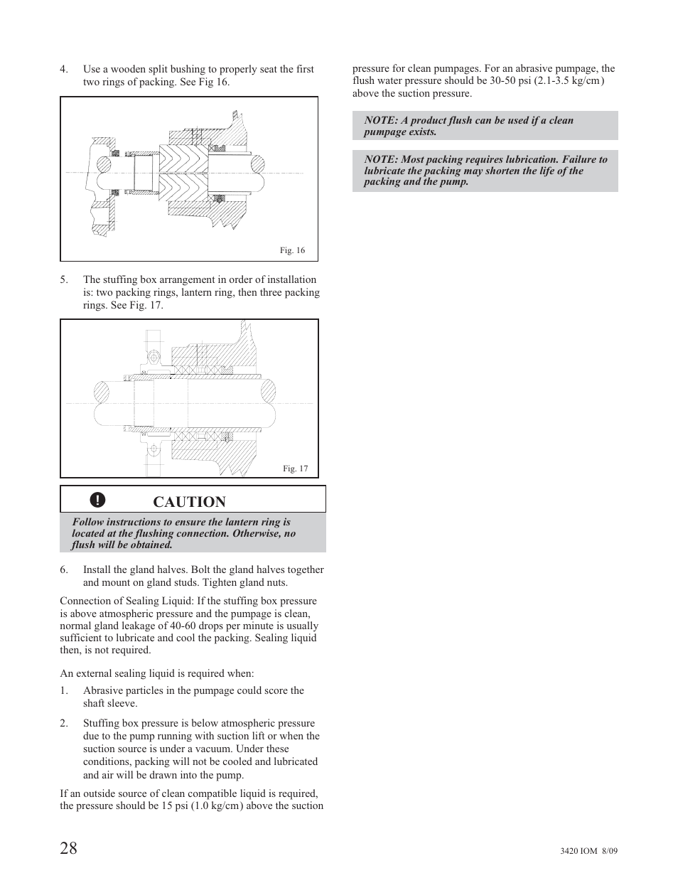 Caution | Goulds Pumps 3420 - IOM User Manual | Page 32 / 120