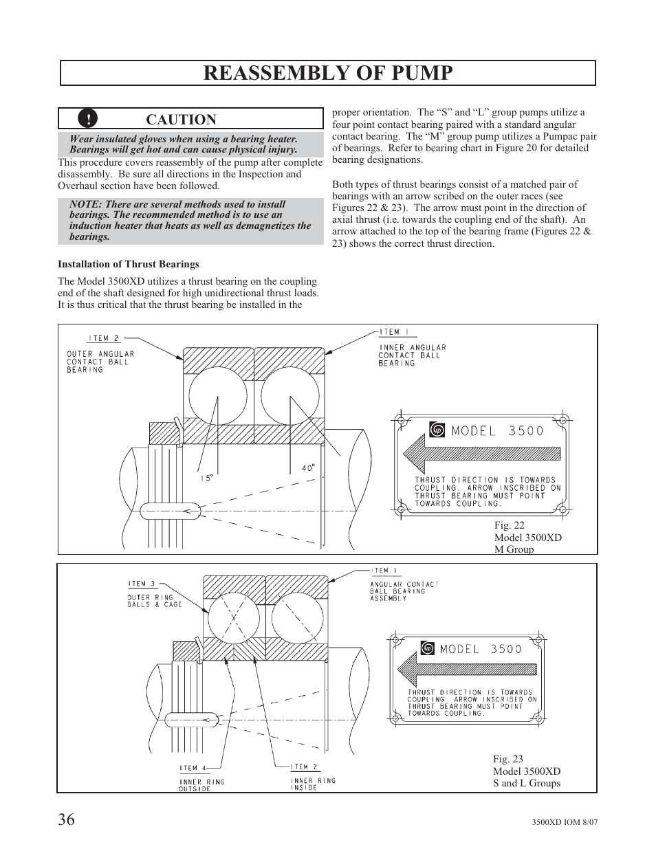 Reassembly of pump l | Goulds Pumps 3500XD - IOM User Manual | Page 40 / 44