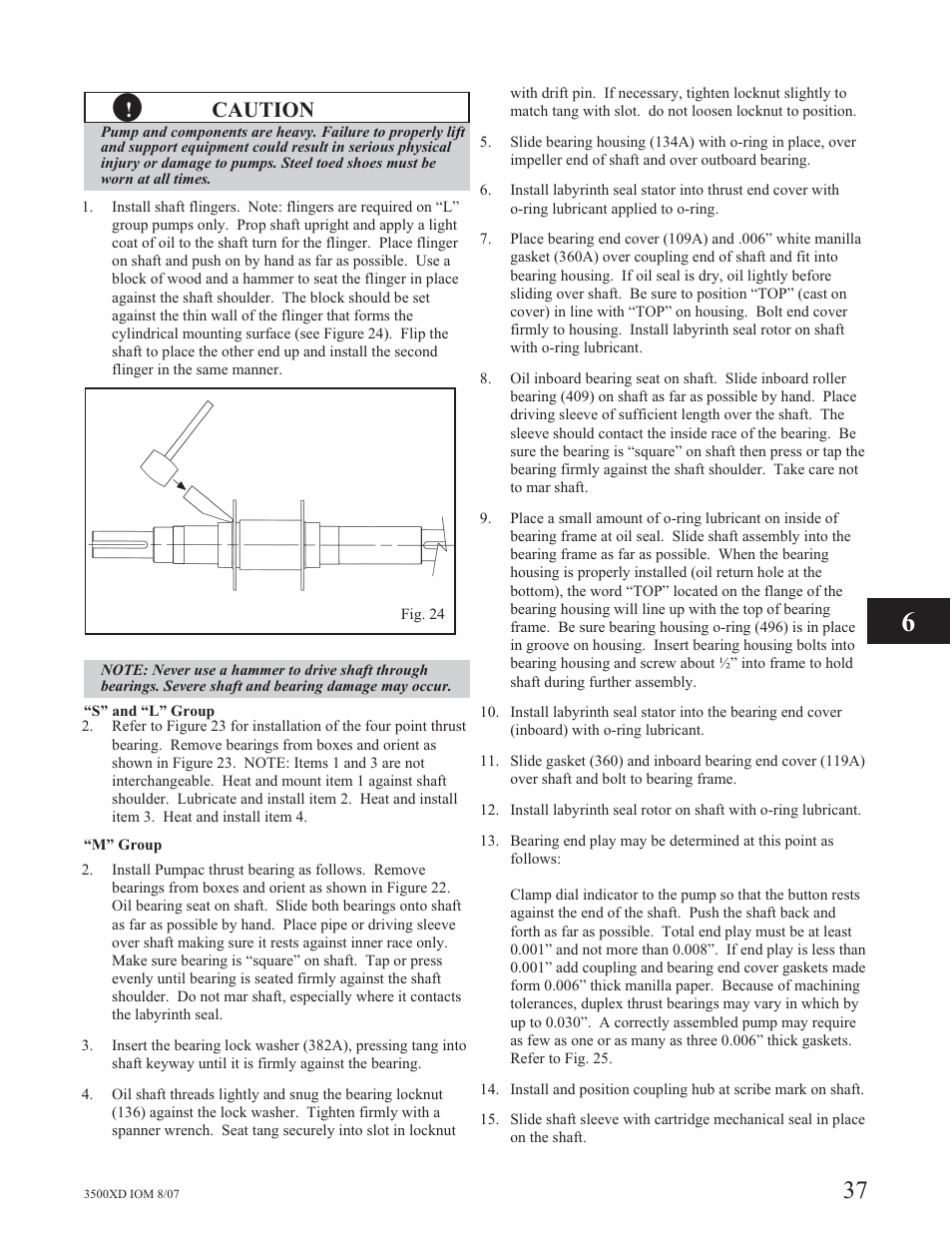 Caution | Goulds Pumps 3500XD - IOM User Manual | Page 41 / 44