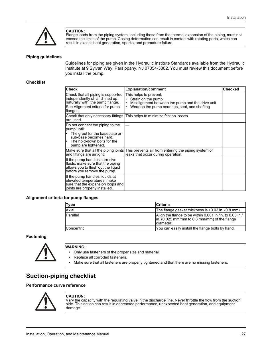 Suction-piping checklist | Goulds Pumps 3610 - IOM User Manual | Page 29 / 98