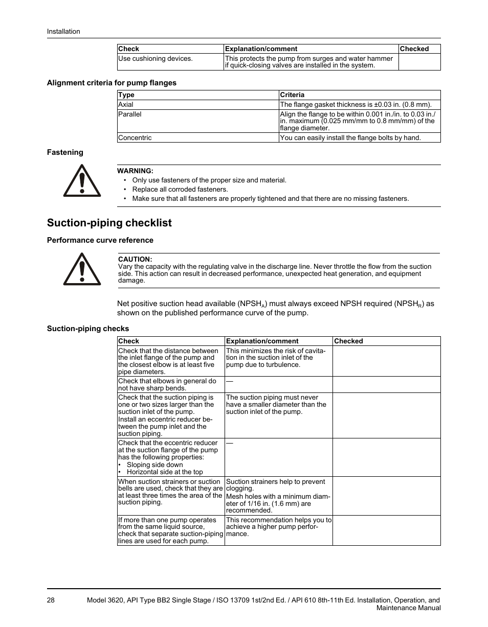 Suction-piping checklist | Goulds Pumps 3620 - IOM User Manual | Page 30 / 98