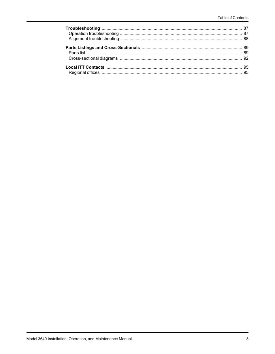 Goulds Pumps 3640 - IOM User Manual | Page 5 / 98