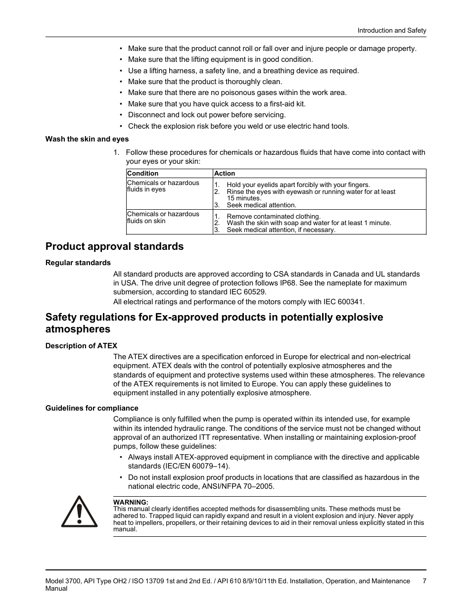 Product approval standards | Goulds Pumps 3700 - IOM User Manual | Page 9 / 110