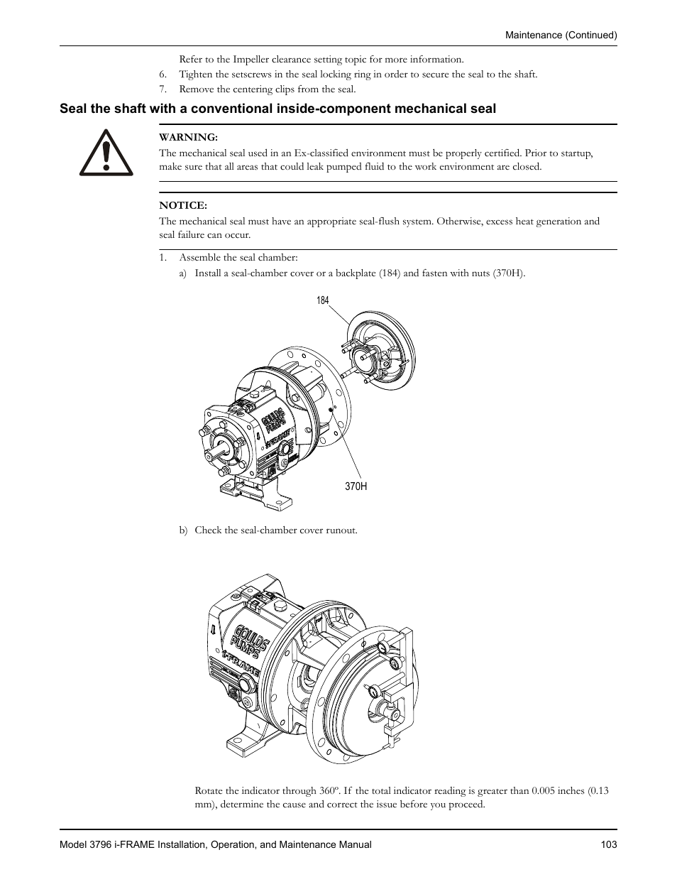 Goulds Pumps 3796 i-FRAME - IOM User Manual | Page 105 / 134