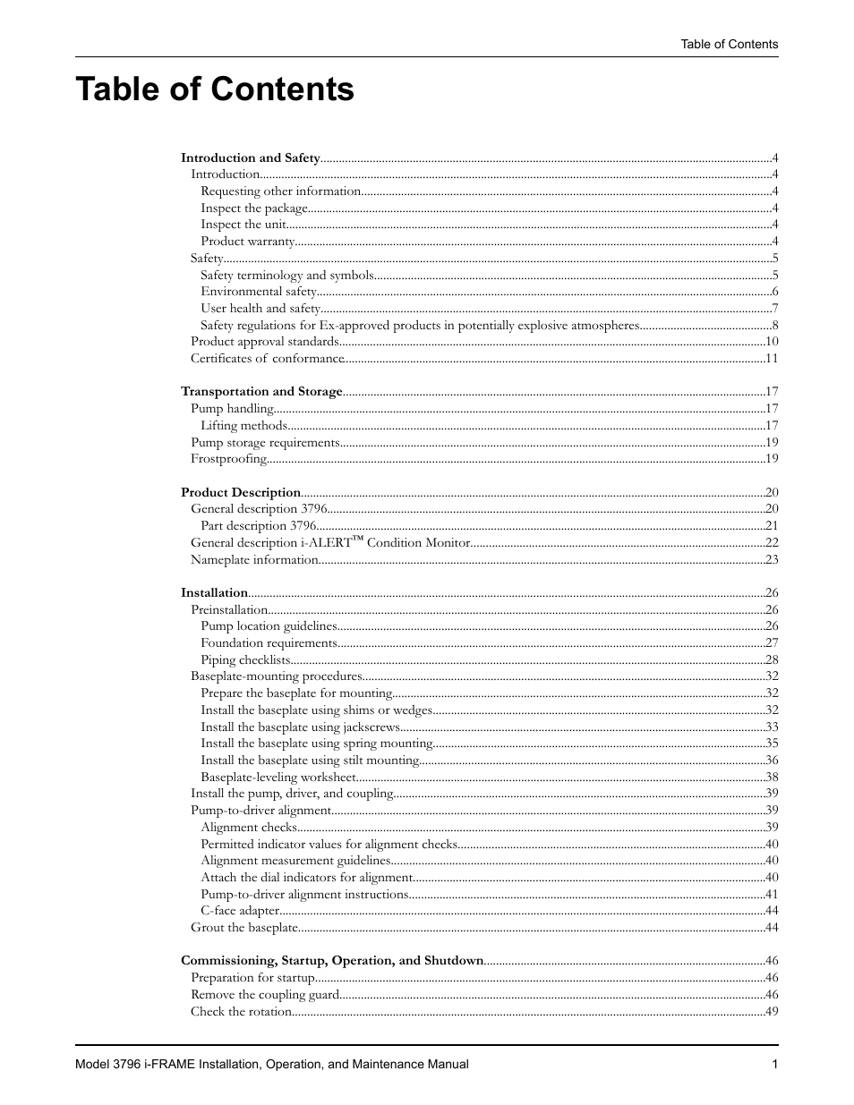Goulds Pumps 3796 i-FRAME - IOM User Manual | Page 3 / 134