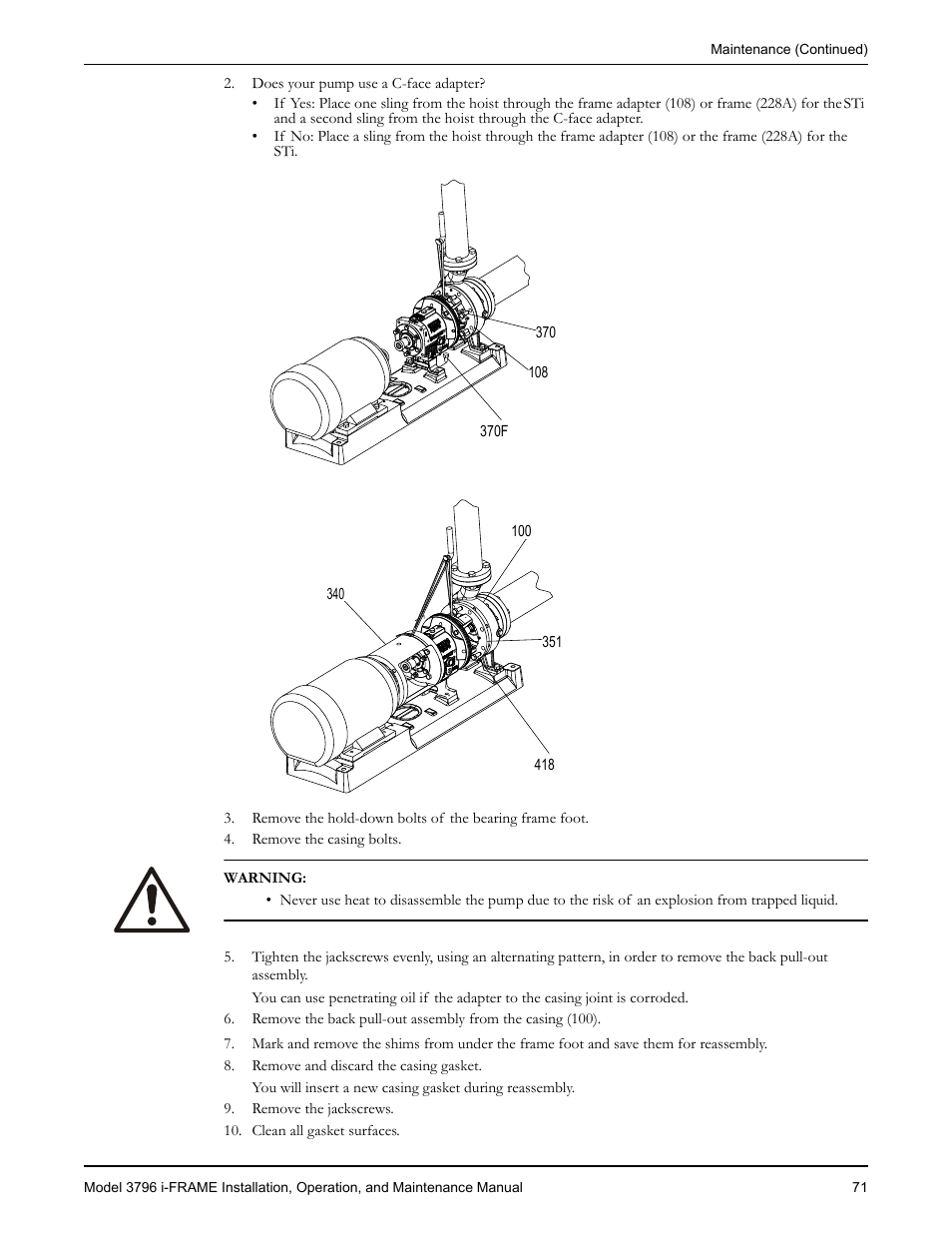 Goulds Pumps 3796 i-FRAME - IOM User Manual | Page 73 / 134