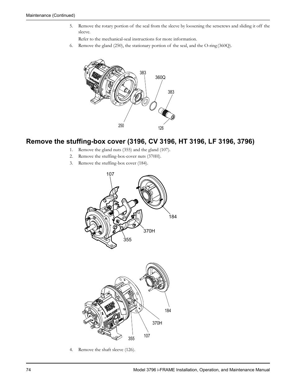 Goulds Pumps 3796 i-FRAME - IOM User Manual | Page 76 / 134