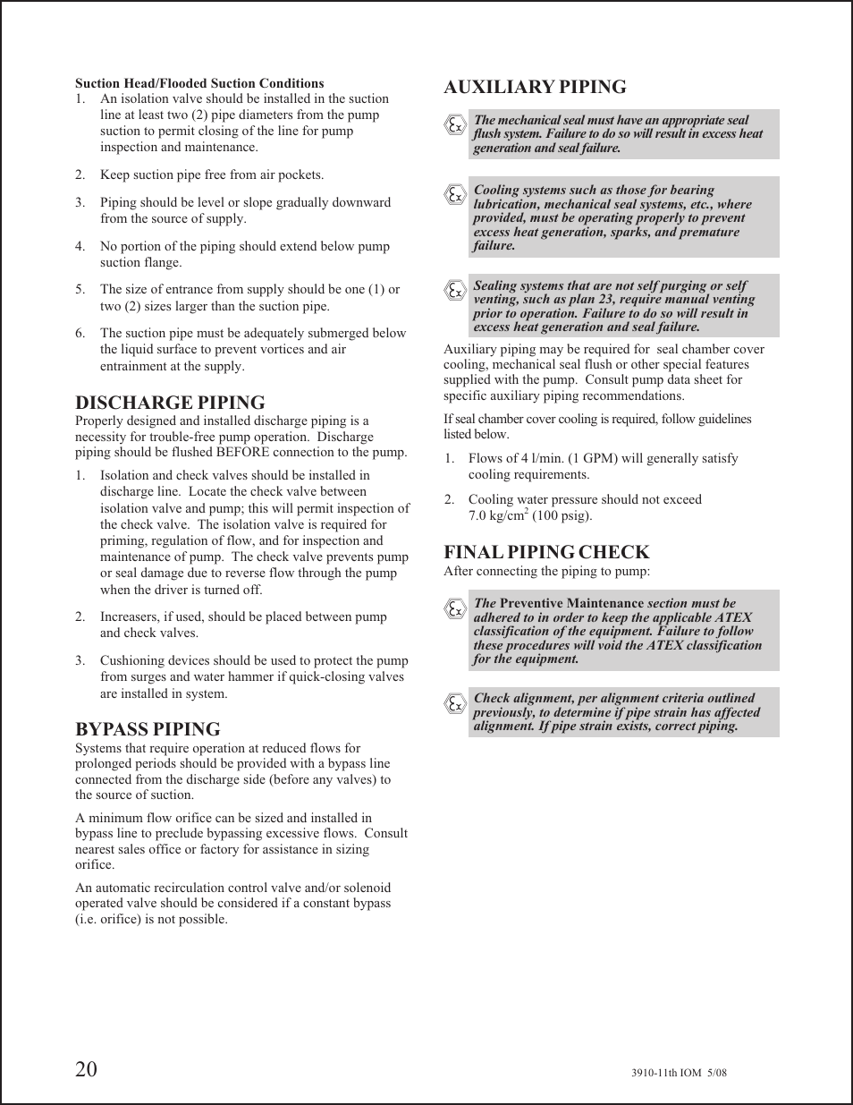 Goulds Pumps 3910 11th ed. - IOM User Manual | Page 20 / 80