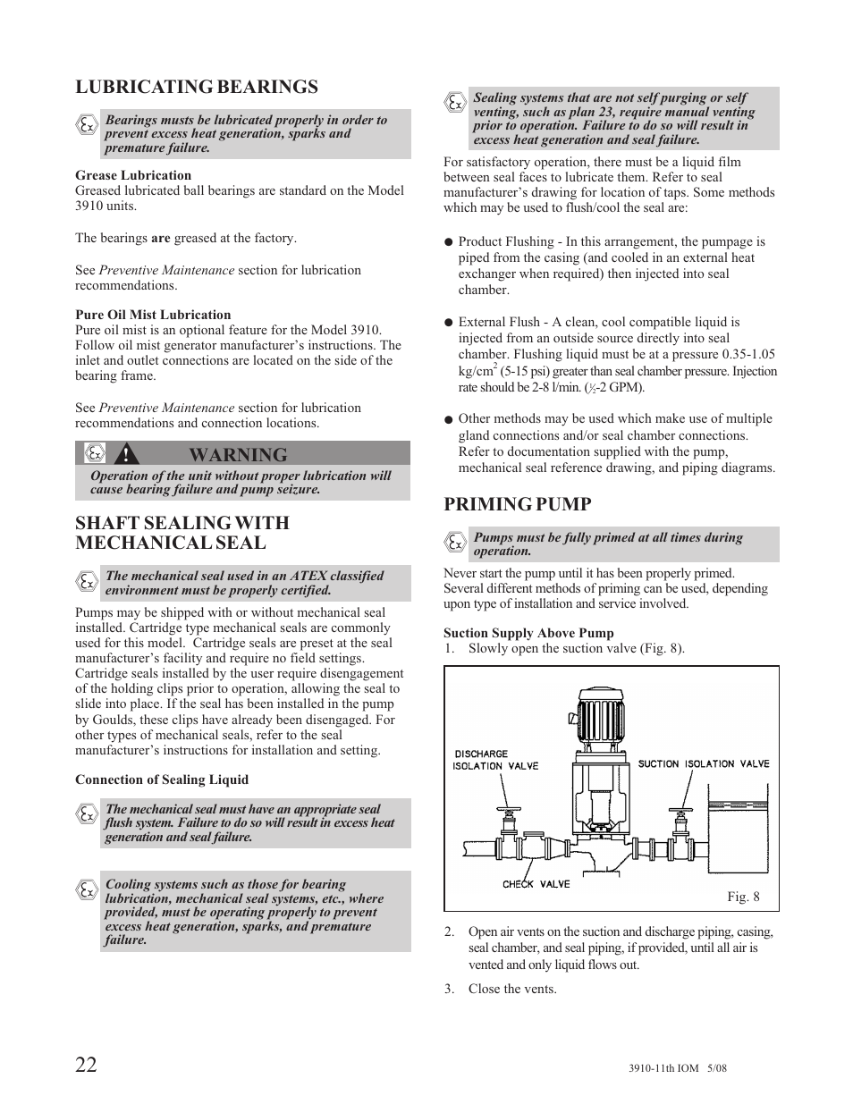 Goulds Pumps 3910 11th ed. - IOM User Manual | Page 22 / 80