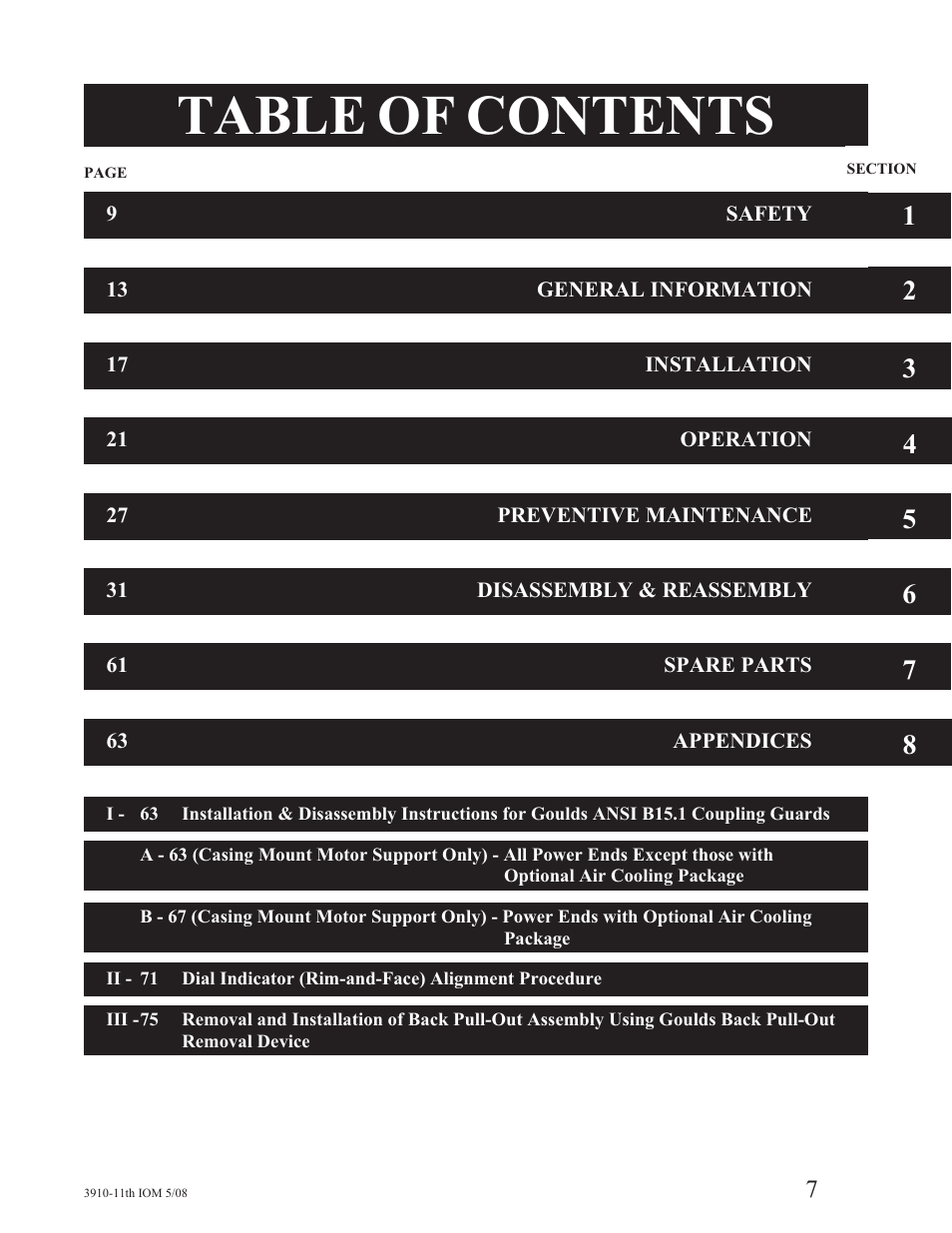Goulds Pumps 3910 11th ed. - IOM User Manual | Page 3 / 80