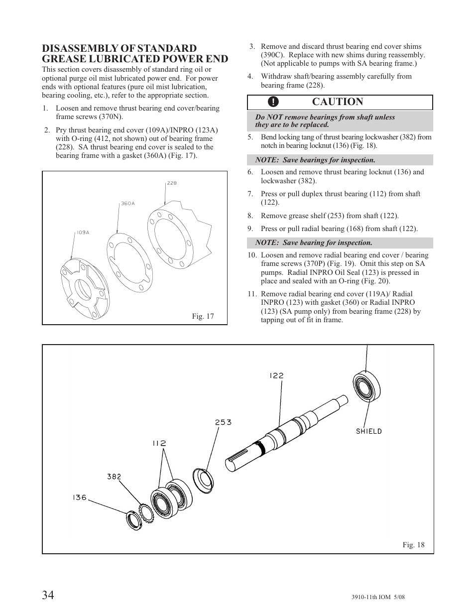 Caution | Goulds Pumps 3910 11th ed. - IOM User Manual | Page 34 / 80