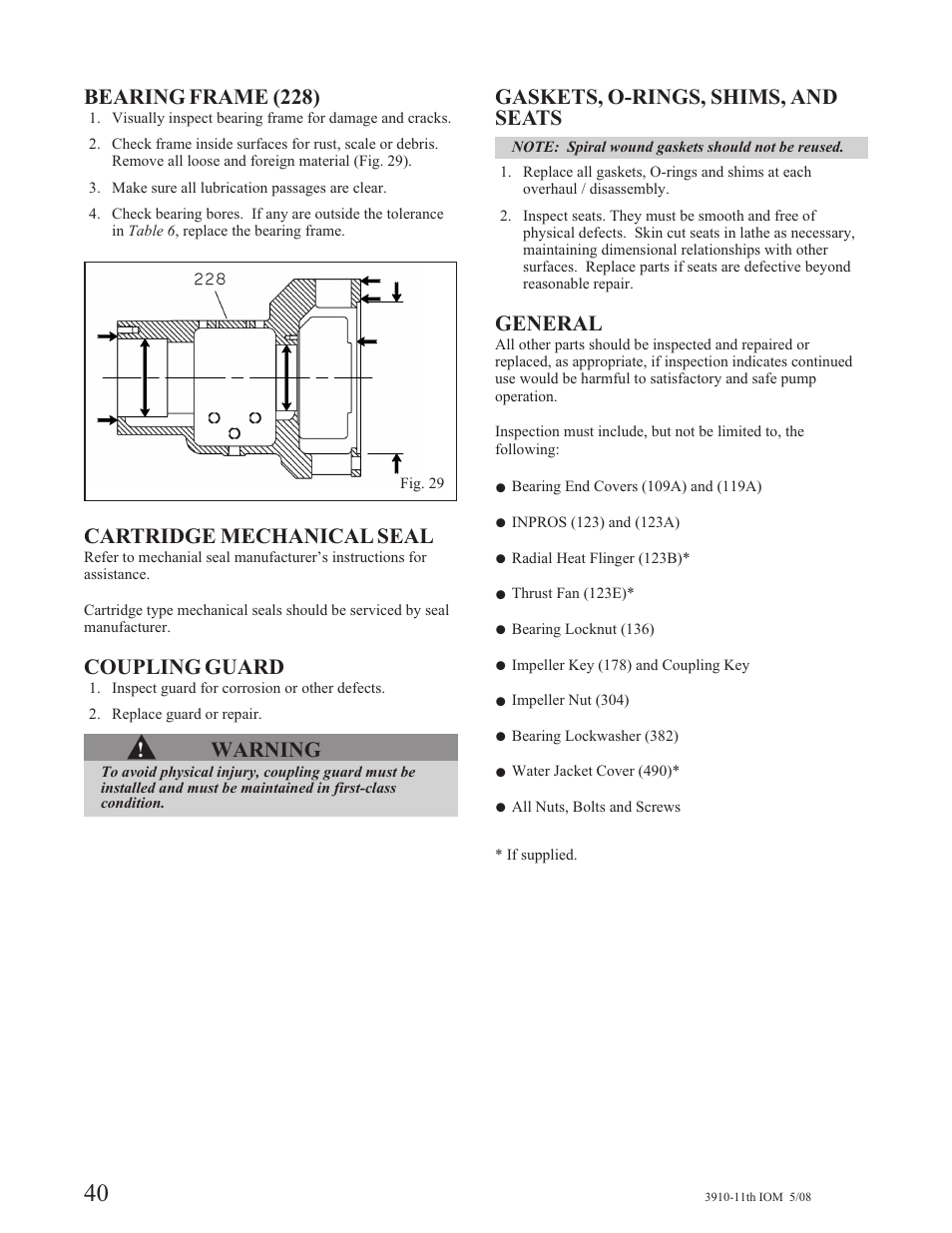 Goulds Pumps 3910 11th ed. - IOM User Manual | Page 40 / 80