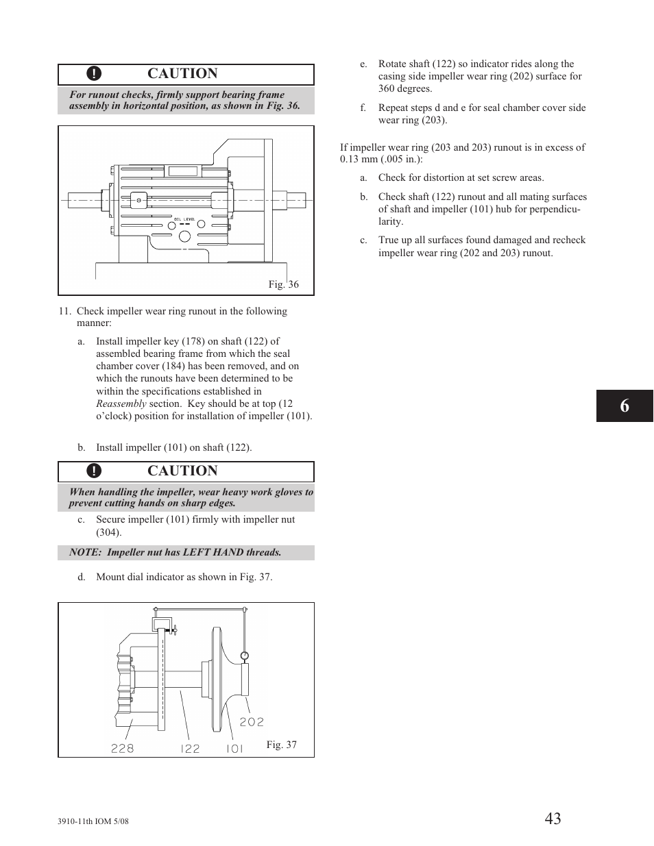 Caution | Goulds Pumps 3910 11th ed. - IOM User Manual | Page 43 / 80
