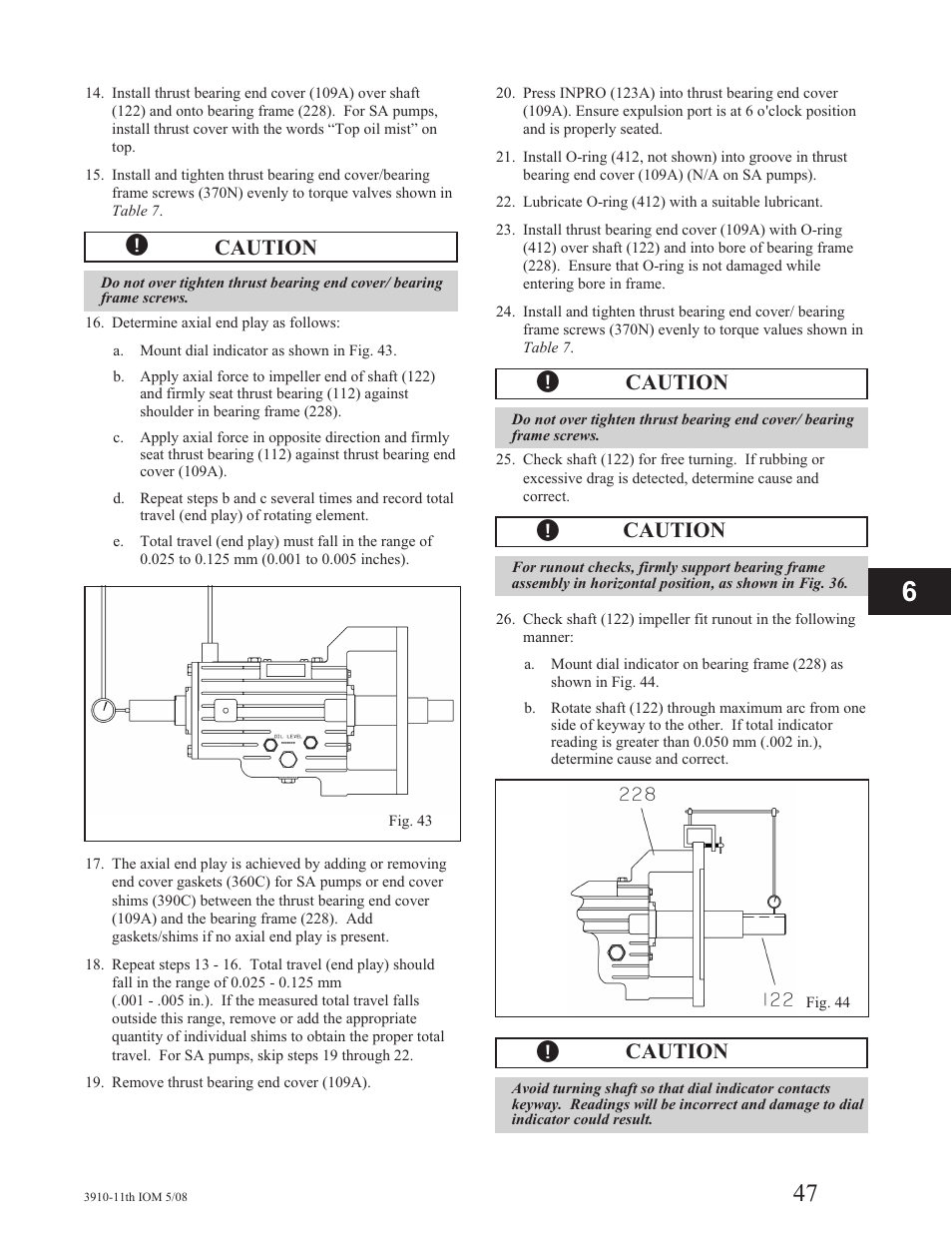Caution | Goulds Pumps 3910 11th ed. - IOM User Manual | Page 47 / 80