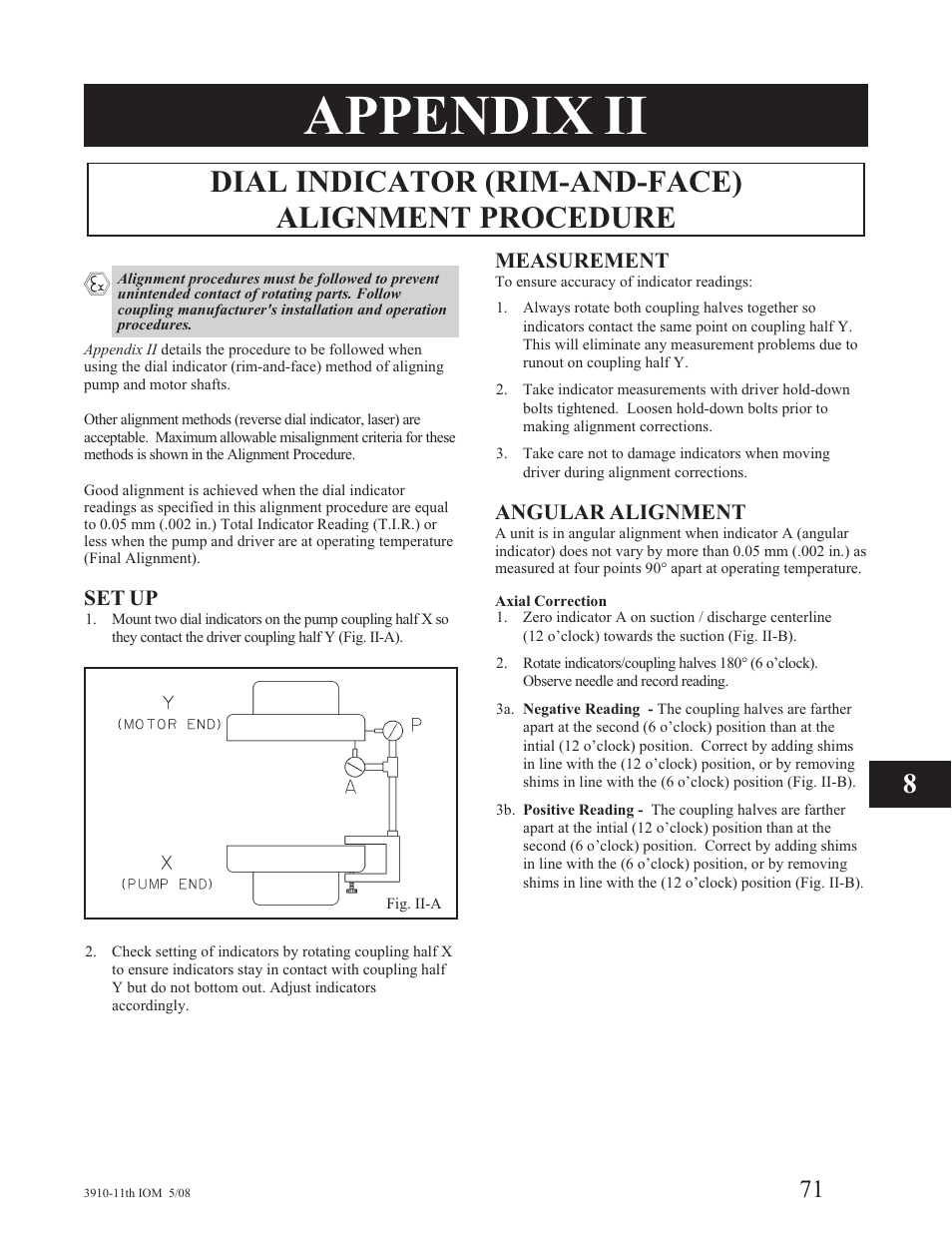 Appendix ii, Dial indicator (rim-and-face) alignment procedure | Goulds Pumps 3910 11th ed. - IOM User Manual | Page 71 / 80