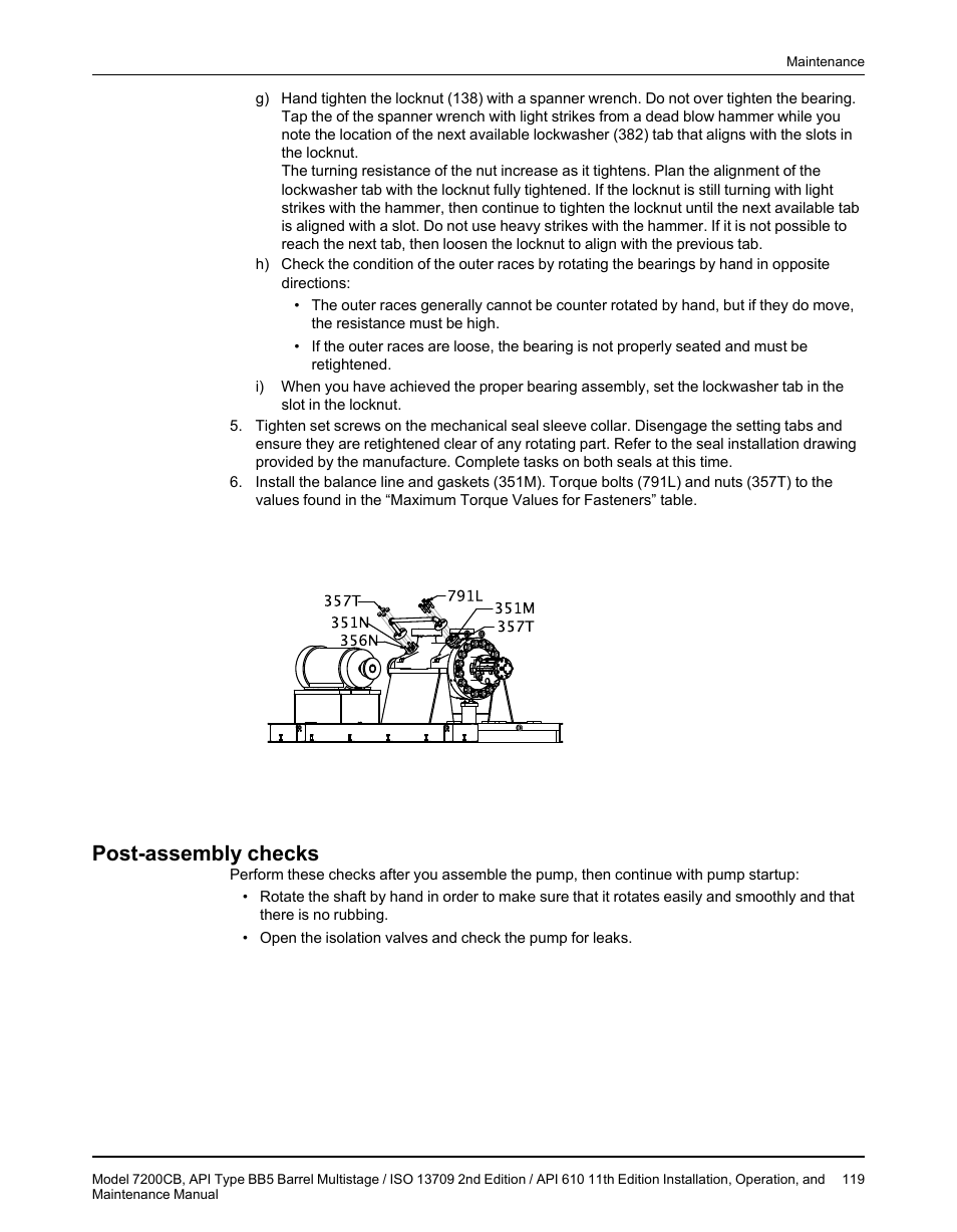 Post-assembly checks | Goulds Pumps 7200CB - IOM User Manual | Page 121 / 132