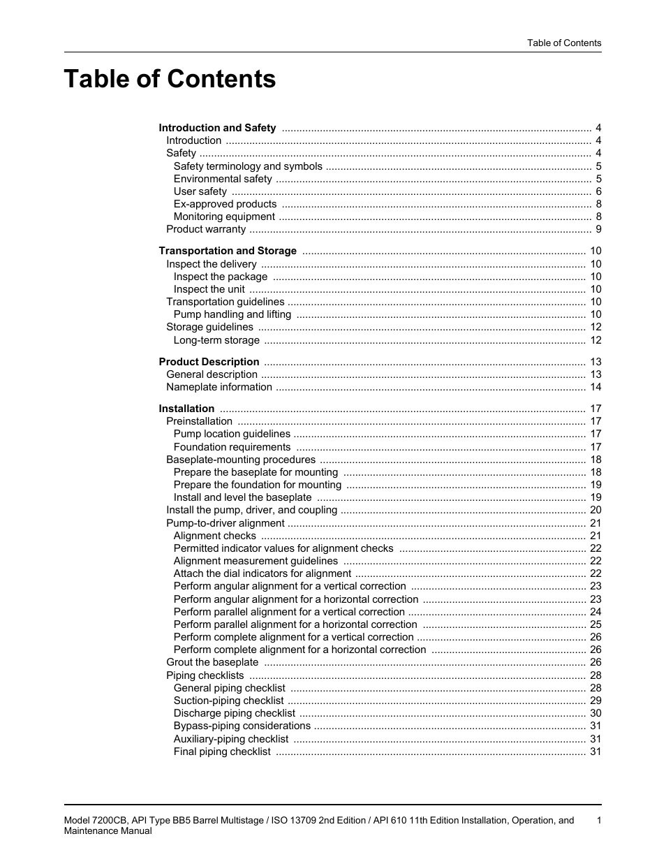 Goulds Pumps 7200CB - IOM User Manual | Page 3 / 132