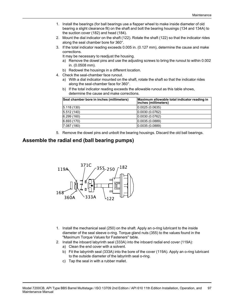 Assemble the radial end (ball bearing pumps) | Goulds Pumps 7200CB - IOM User Manual | Page 99 / 132