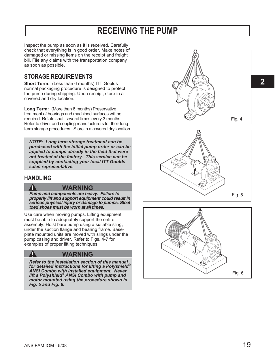 Receiving the pump | Goulds Pumps ANSI FAMILY IOM (ATEX Compliant) User Manual | Page 21 / 56