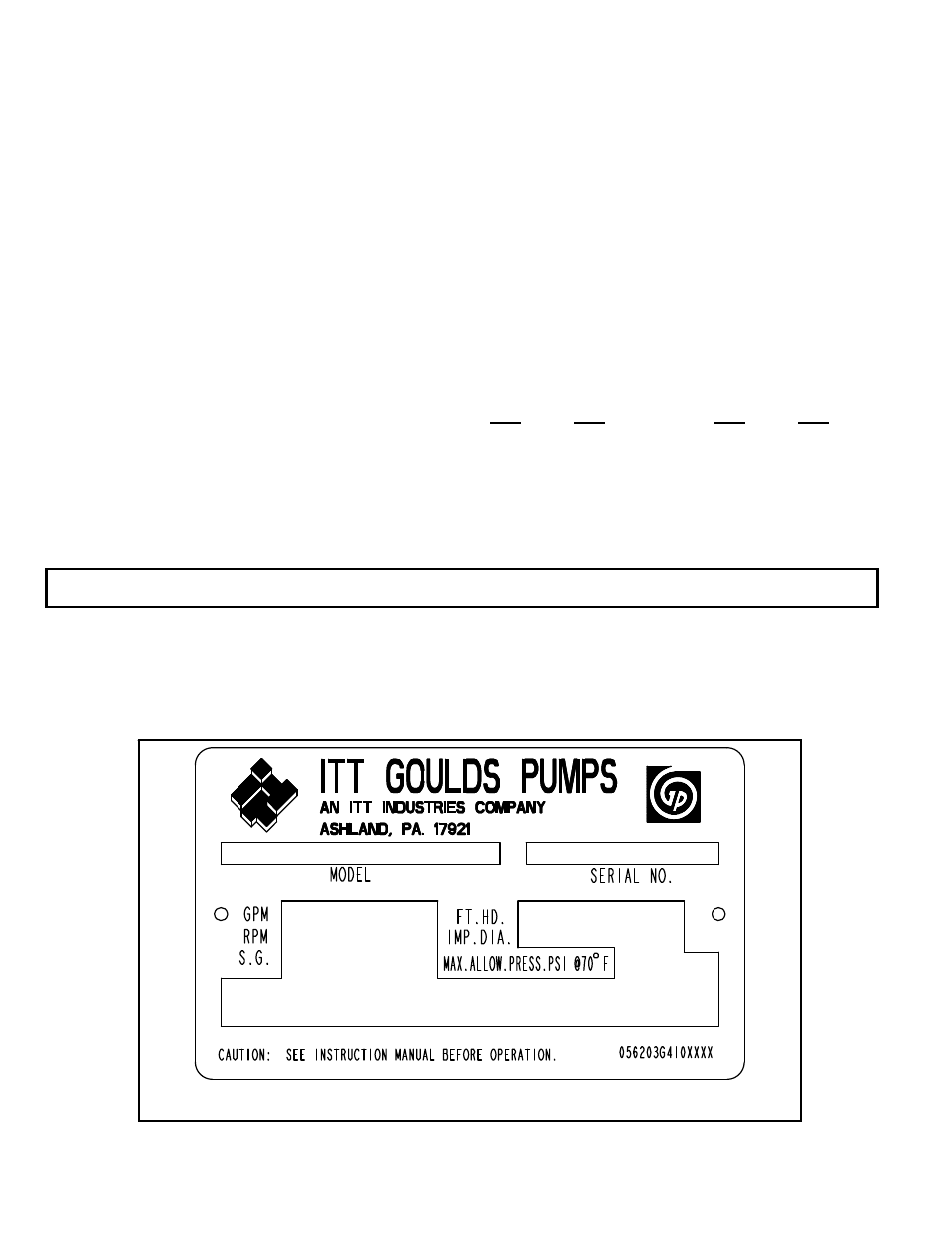 Nameplate information | Goulds Pumps AF (Axial Flow) (6"-36) MXR Bearings" User Manual | Page 14 / 72
