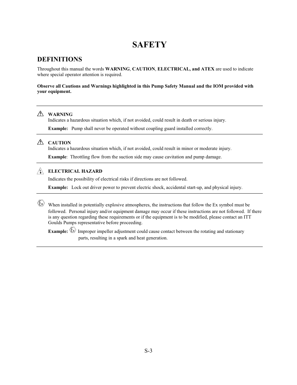 Safety | Goulds Pumps AF (Axial Flow) (6"-36) MXR Bearings" User Manual | Page 7 / 72