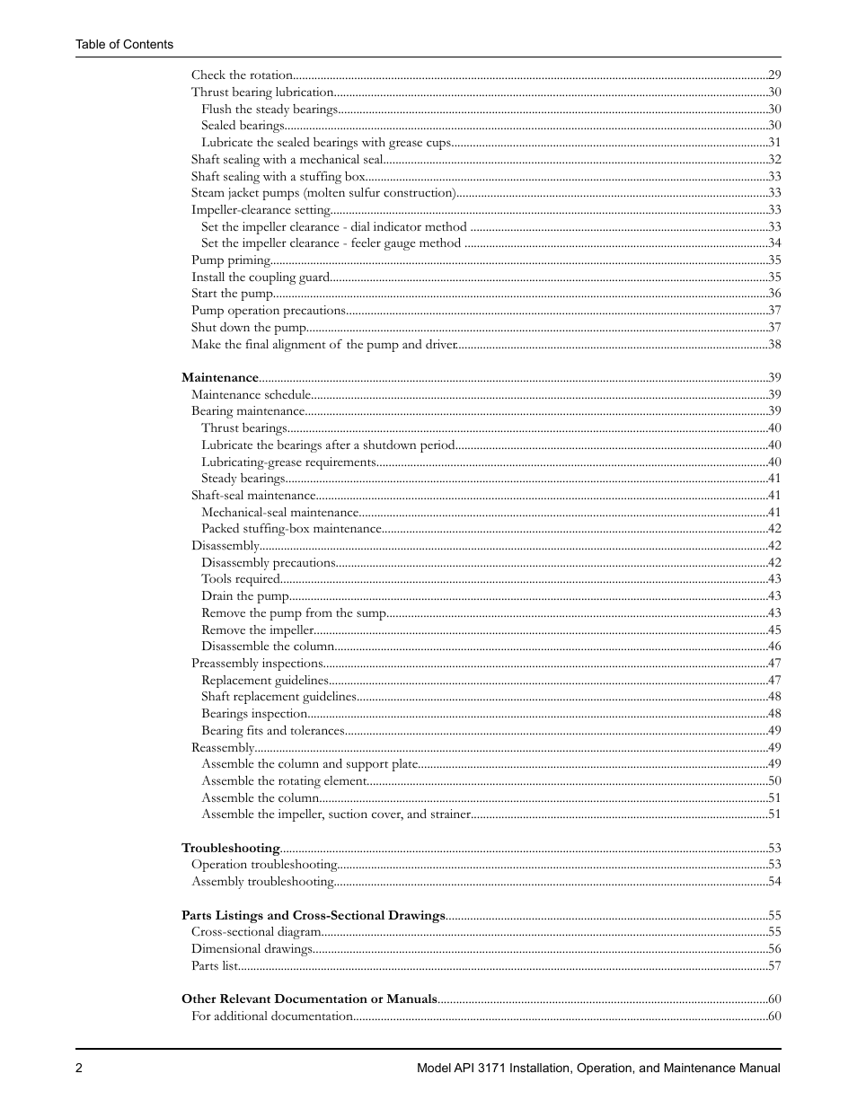Goulds Pumps API 3171 - IOM User Manual | Page 4 / 66