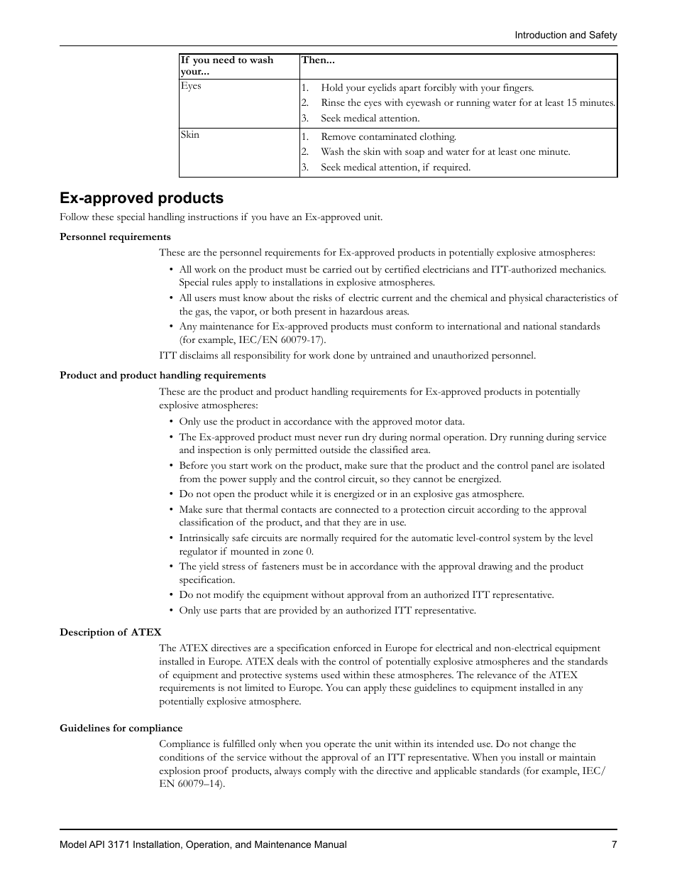 Ex-approved products, Description of atex, Guidelines for compliance | Goulds Pumps API 3171 - IOM User Manual | Page 9 / 66