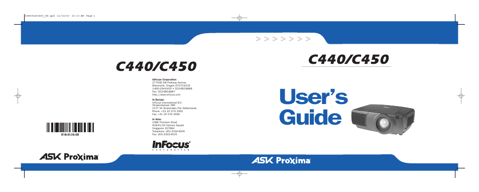 Ask Proxima C440/C450 User Manual | 61 pages