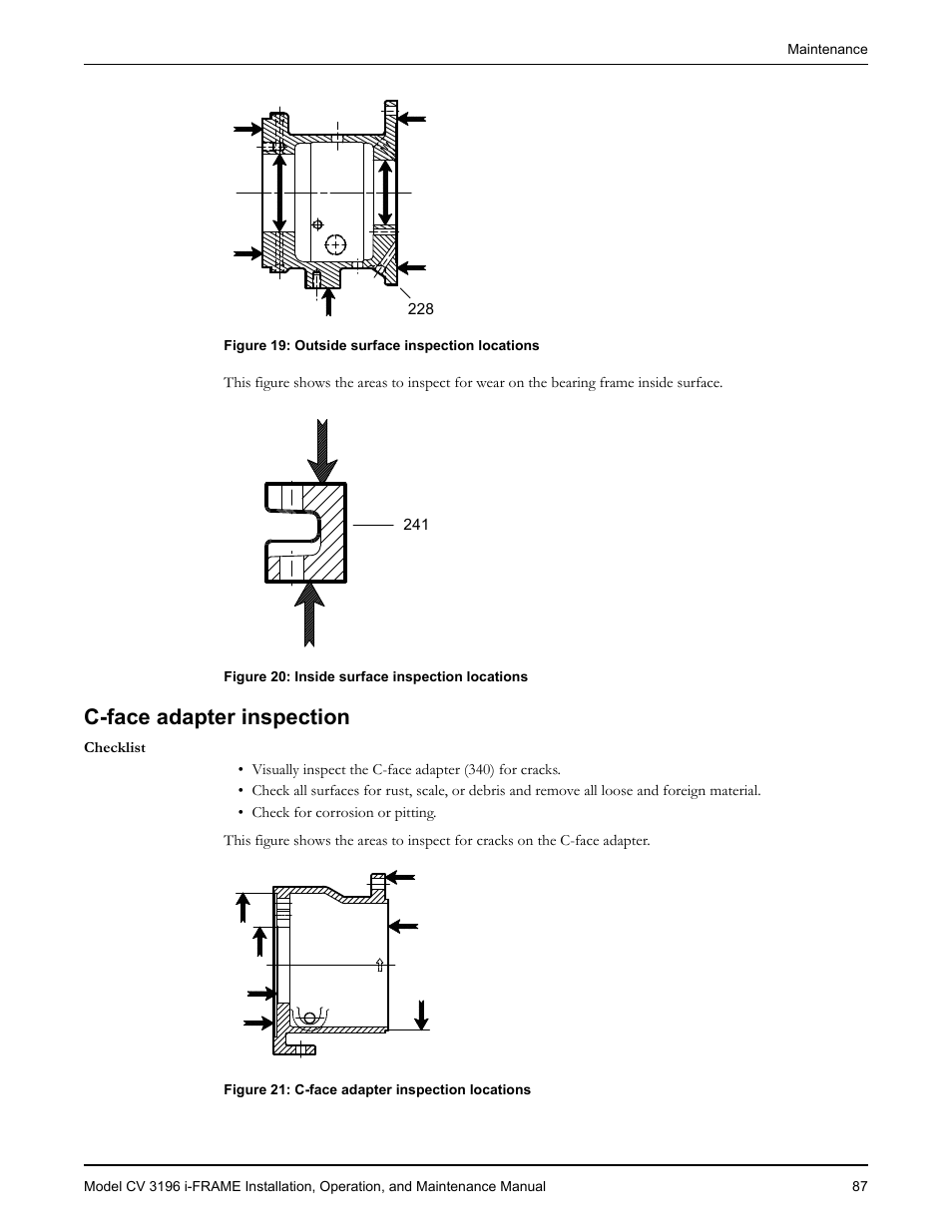 C-face adapter inspection | Goulds Pumps CV 3196 i-FRAME - IOM User Manual | Page 89 / 152