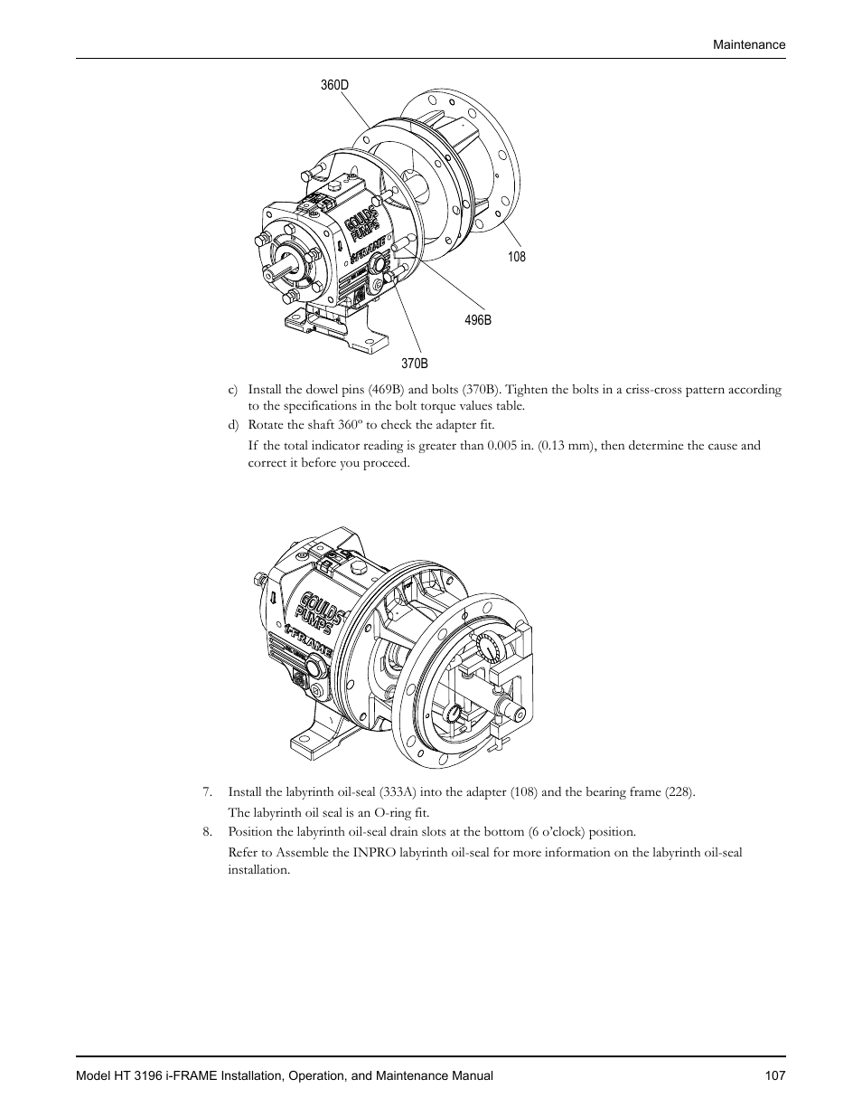 Goulds Pumps HT 3196 i-FRAME - IOM User Manual | Page 109 / 148