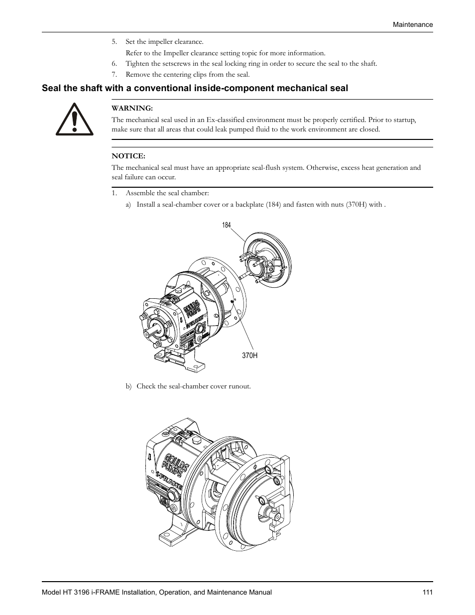 Goulds Pumps HT 3196 i-FRAME - IOM User Manual | Page 113 / 148