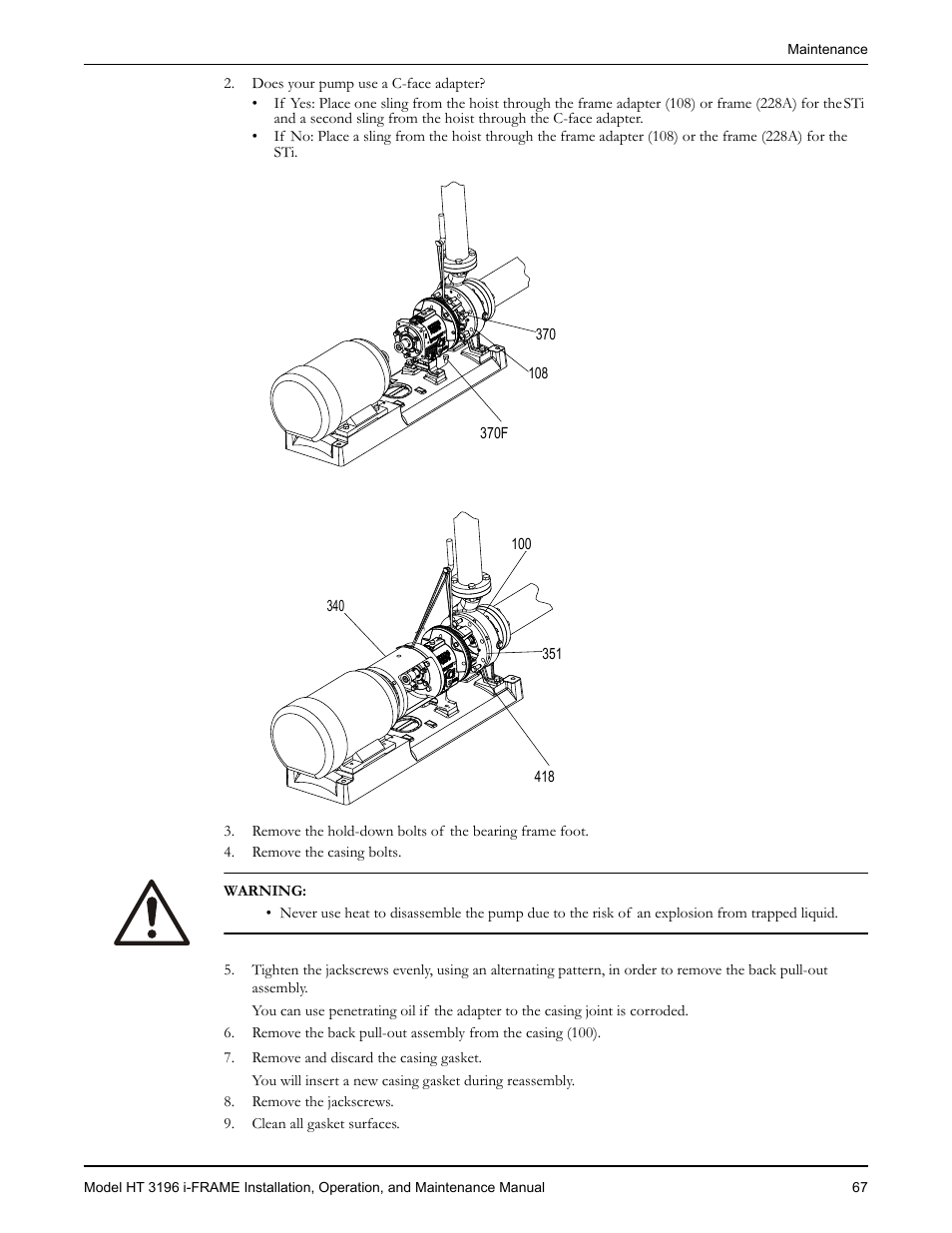 Goulds Pumps HT 3196 i-FRAME - IOM User Manual | Page 69 / 148