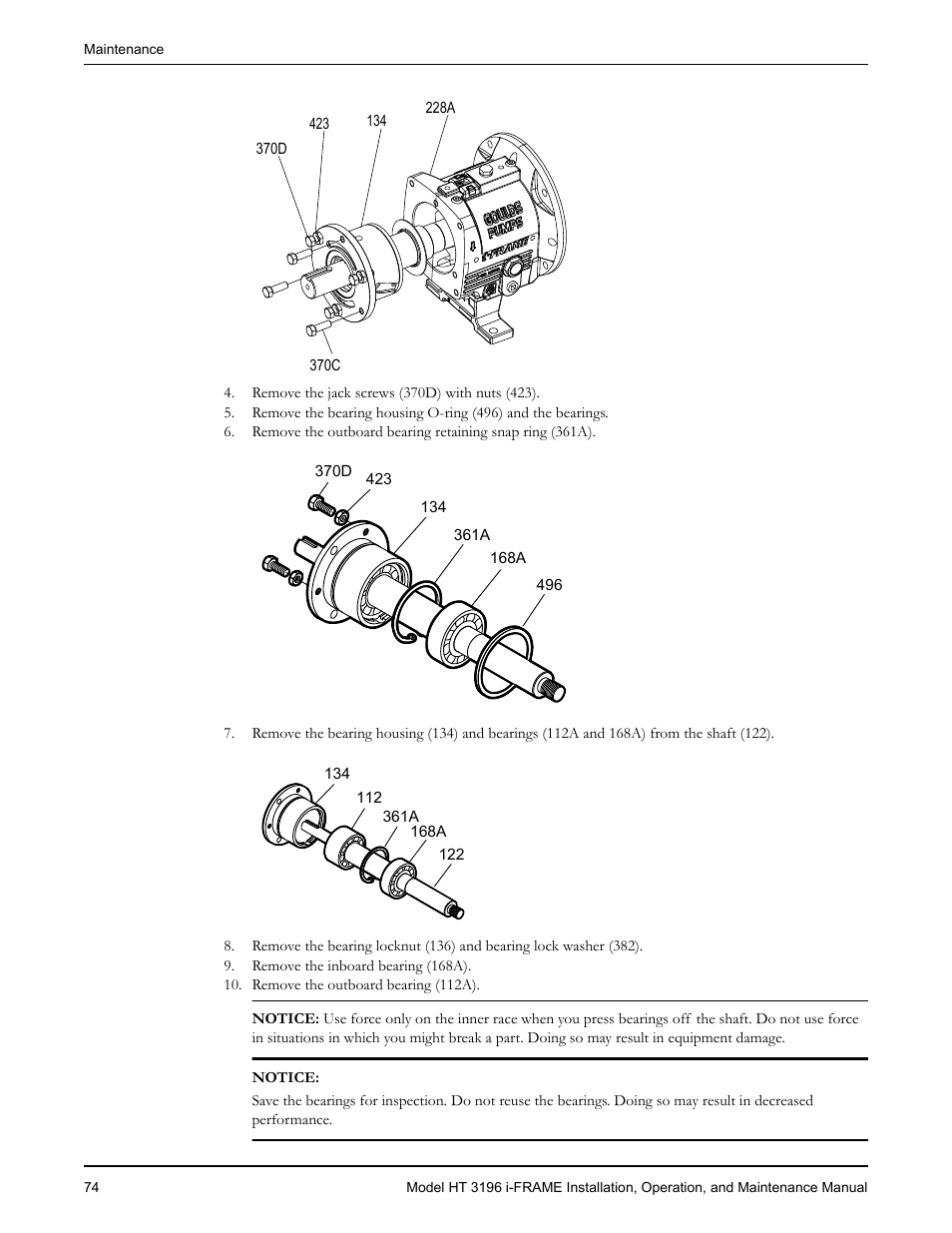 Goulds Pumps HT 3196 i-FRAME - IOM User Manual | Page 76 / 148
