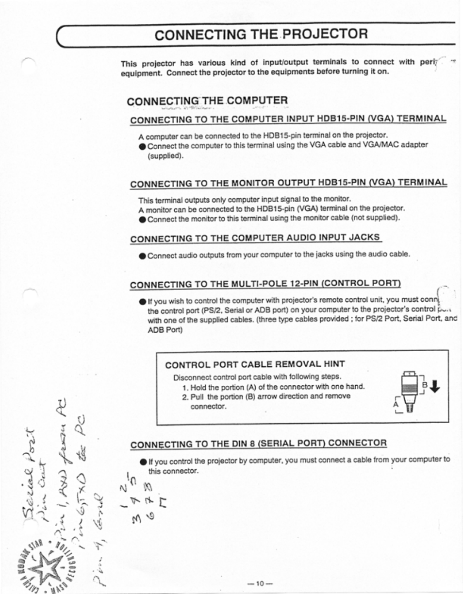 Connecting the projector, Connecting the computer | Ask Proxima Ultralight LS1 User Manual | Page 12 / 49