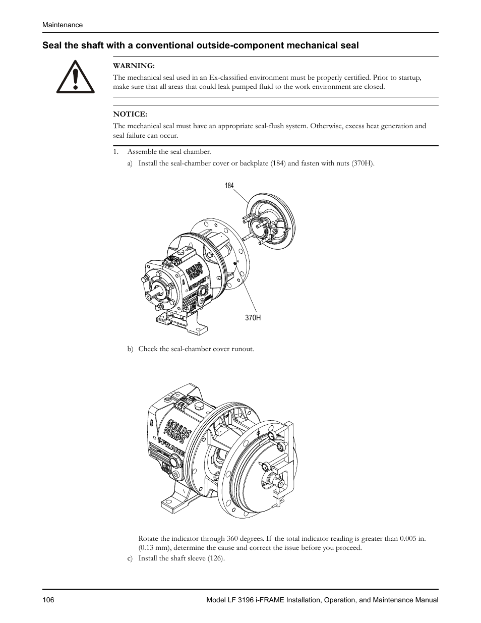 Goulds Pumps LF 3196 i-FRAME - IOM User Manual | Page 108 / 142