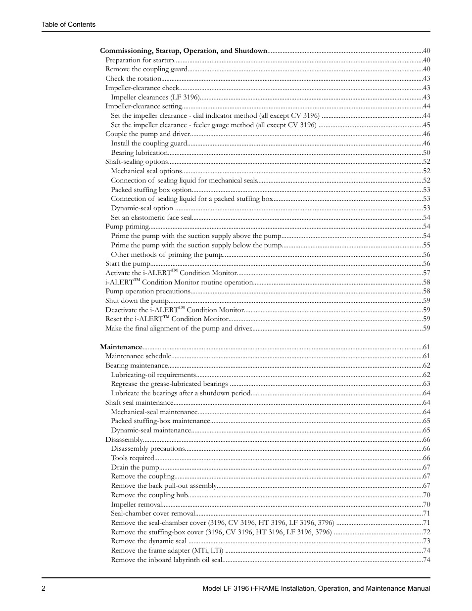 Goulds Pumps LF 3196 i-FRAME - IOM User Manual | Page 4 / 142