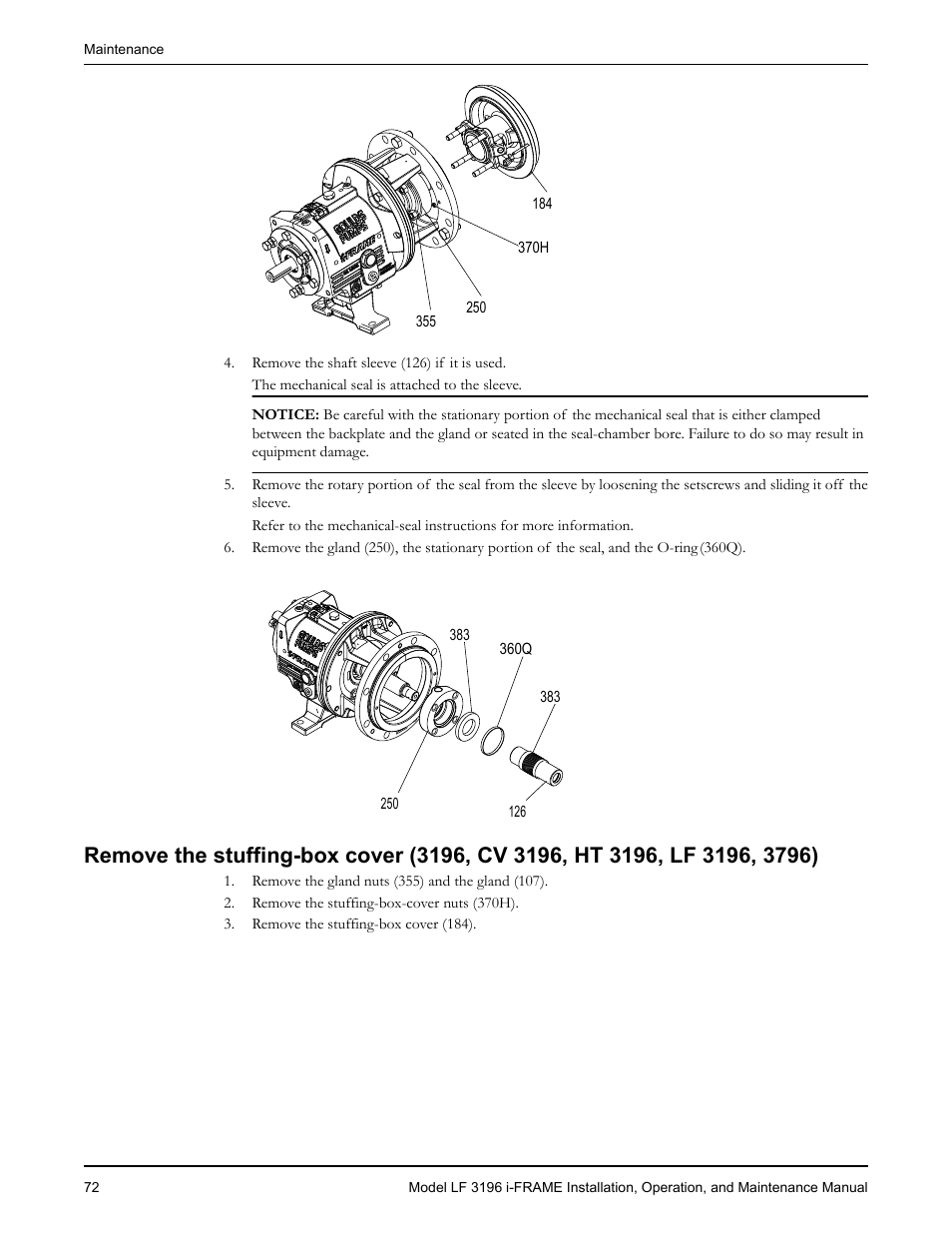 Goulds Pumps LF 3196 i-FRAME - IOM User Manual | Page 74 / 142