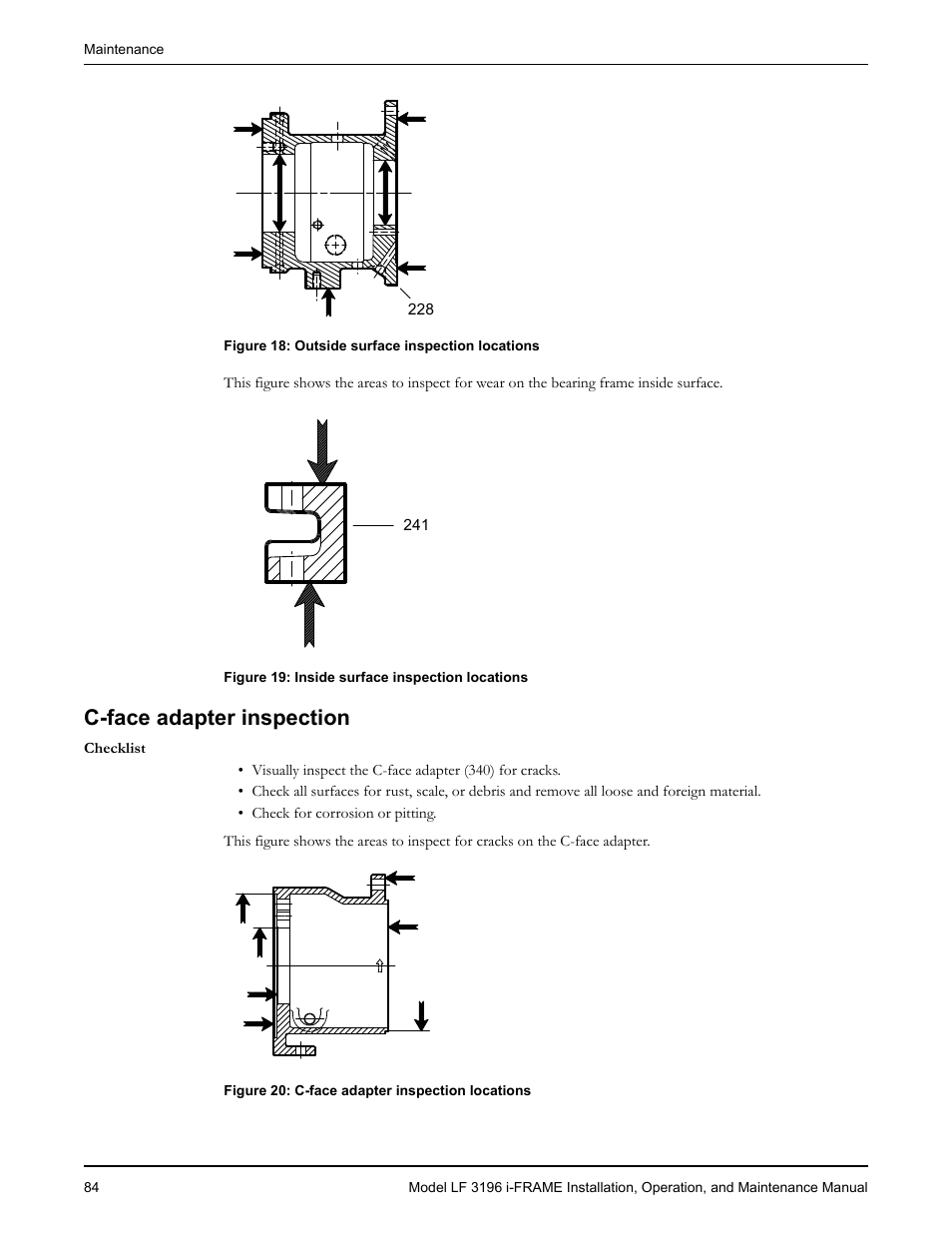 C-face adapter inspection | Goulds Pumps LF 3196 i-FRAME - IOM User Manual | Page 86 / 142