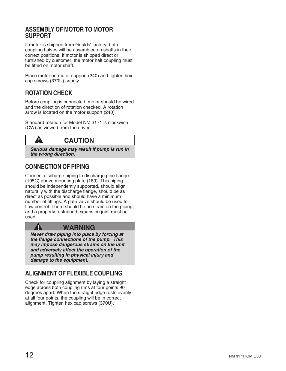 Goulds Pumps NM3171 - IOM User Manual | Page 18 / 40