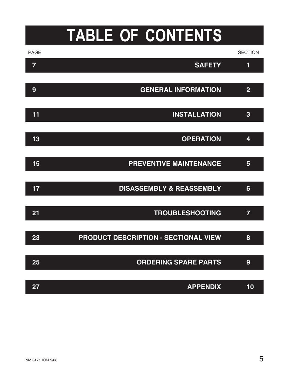 Goulds Pumps NM3171 - IOM User Manual | Page 5 / 40