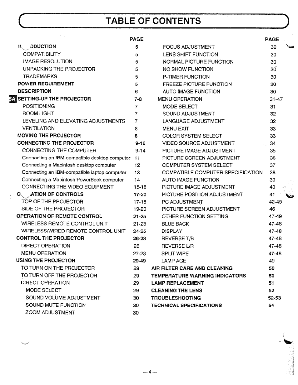 Ask Proxima Pro AV 9310L User Manual | Page 4 / 49