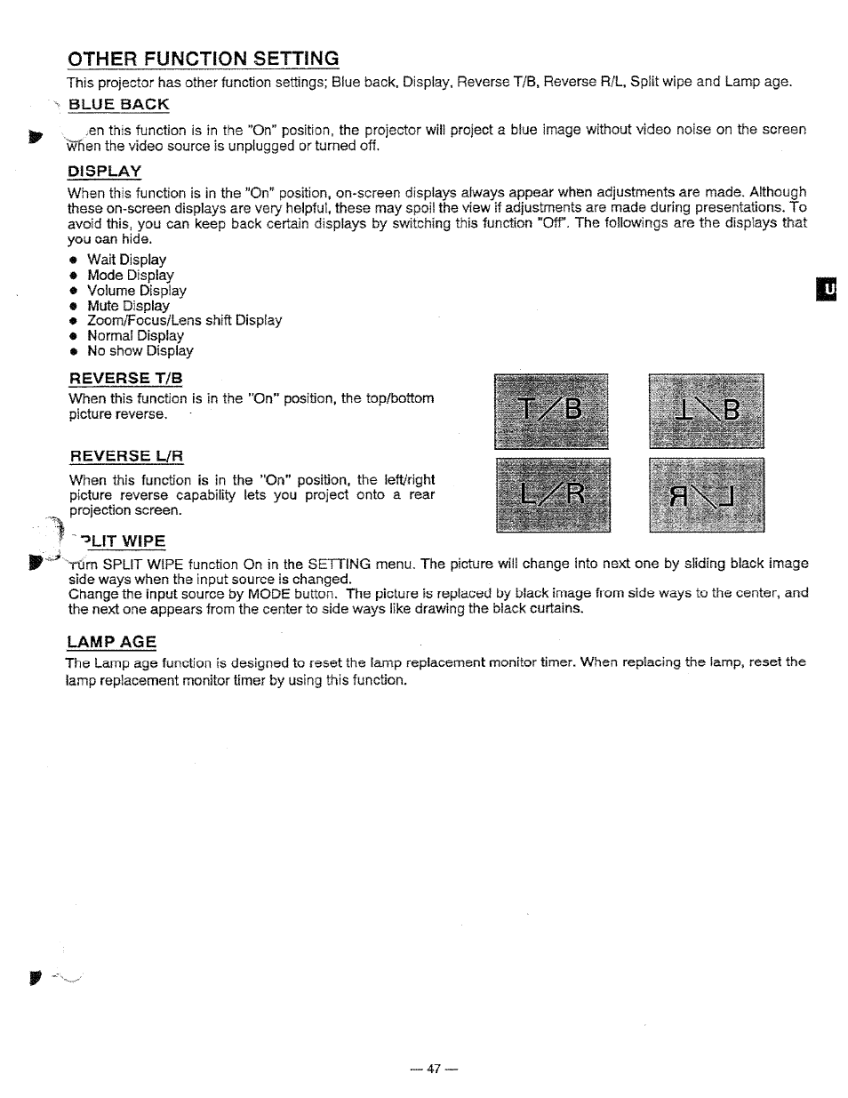 Other function setting | Ask Proxima Pro AV 9310L User Manual | Page 45 / 49