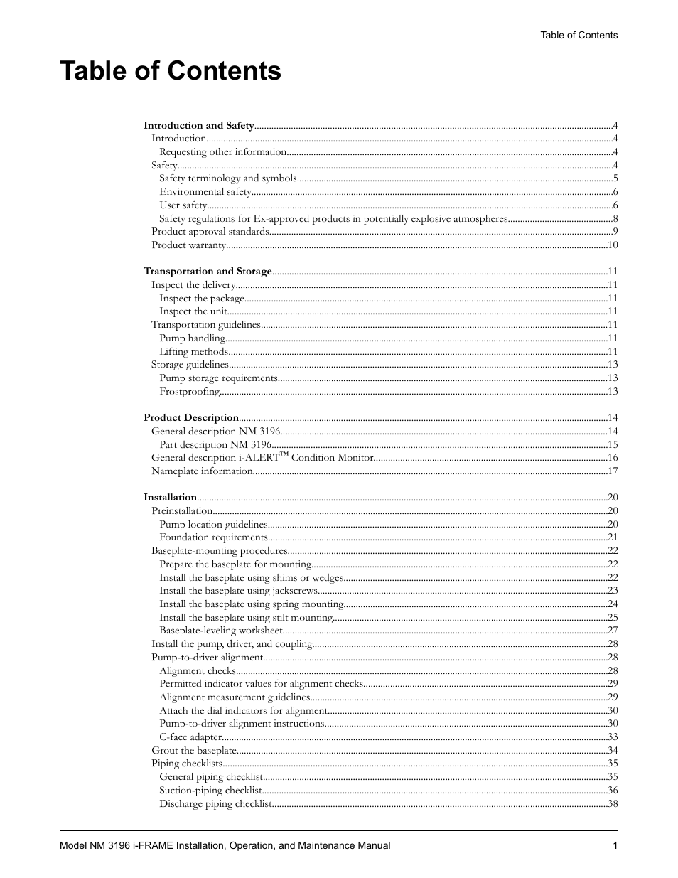 Goulds Pumps NM 3196 i-FRAME - IOM User Manual | Page 3 / 126