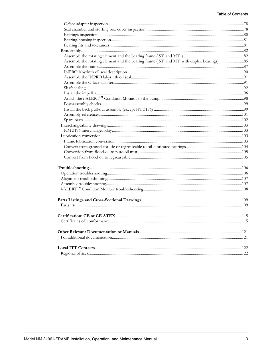 Goulds Pumps NM 3196 i-FRAME - IOM User Manual | Page 5 / 126