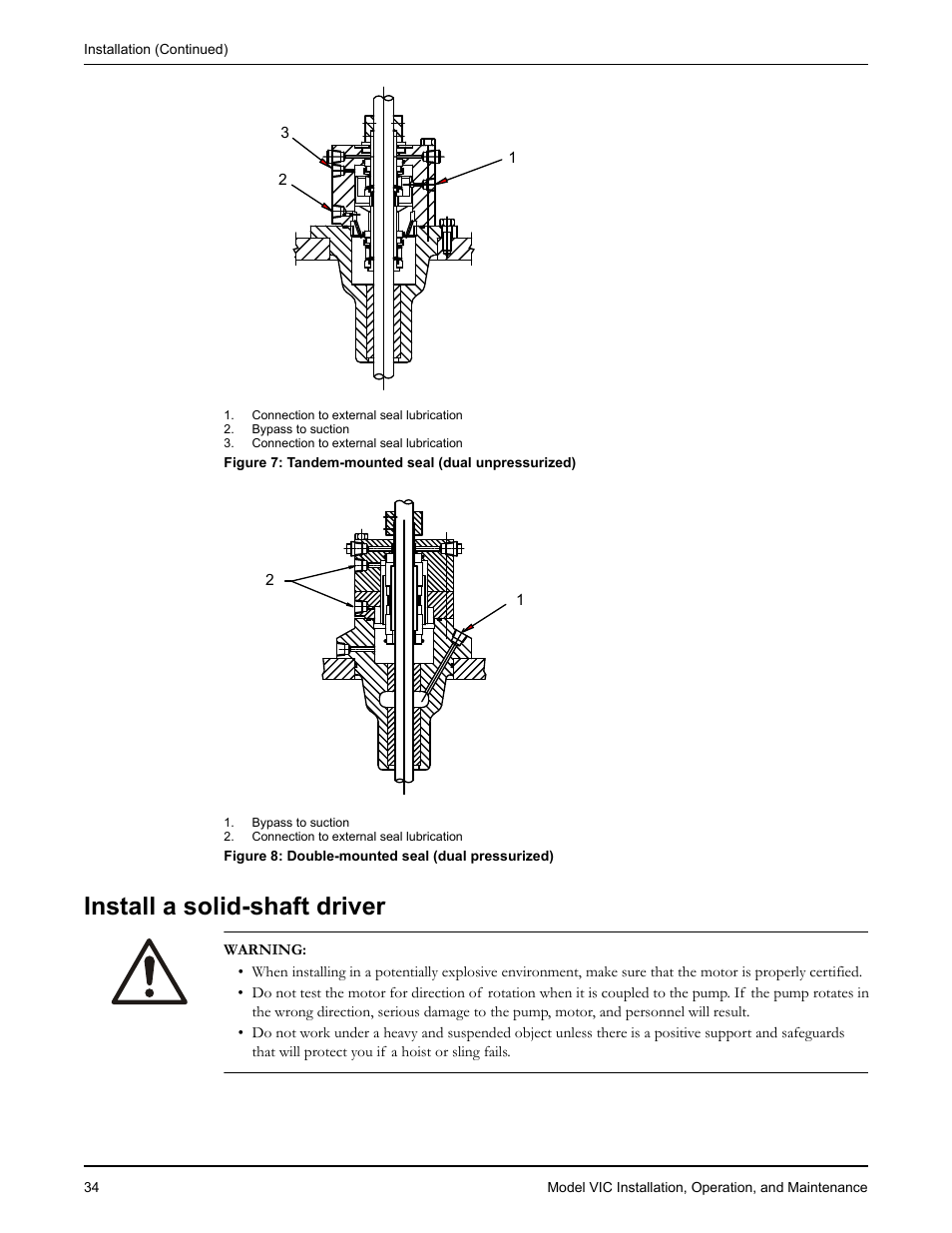 Install a solid-shaft driver | Goulds Pumps VIC - IOM User Manual | Page 36 / 72